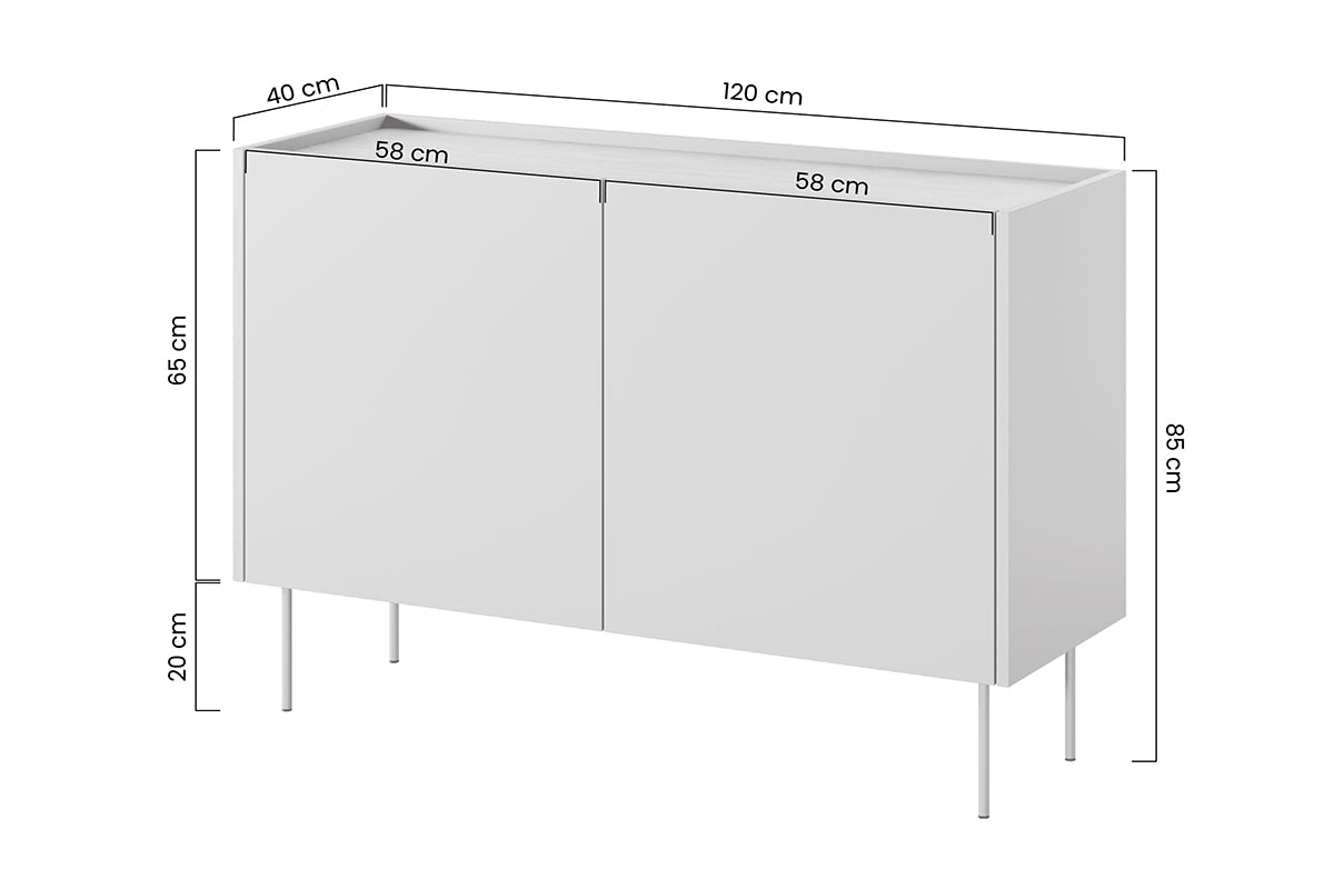 Komoda Desin 120cm, 2 vrata i 2 ladice, Materijal: MDF