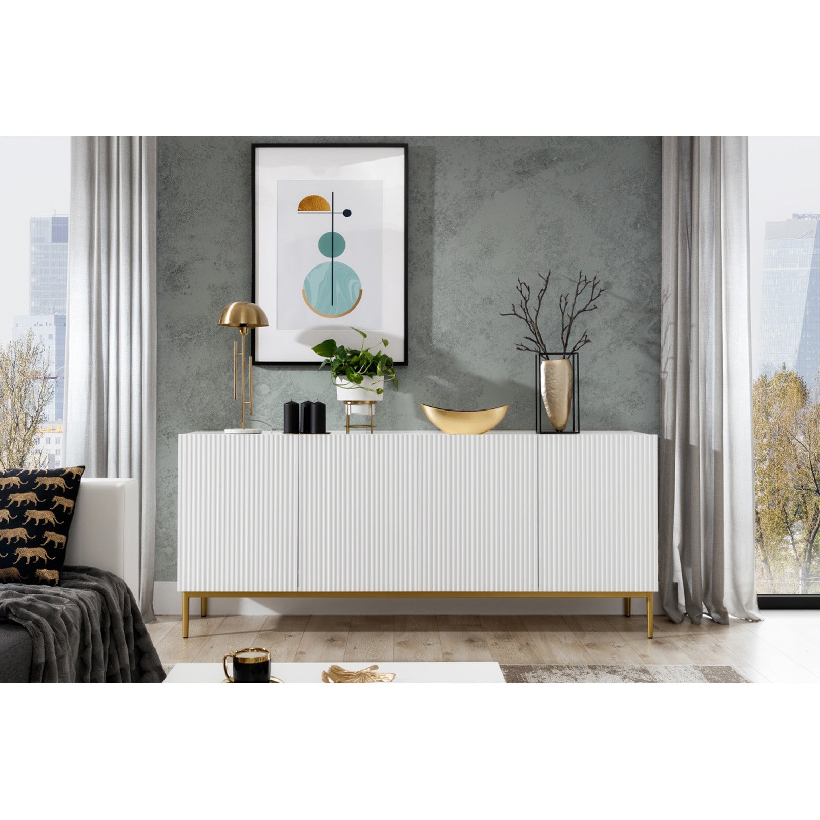 Komoda Nicole 200cm, 4 vrata, Materijal: MDF