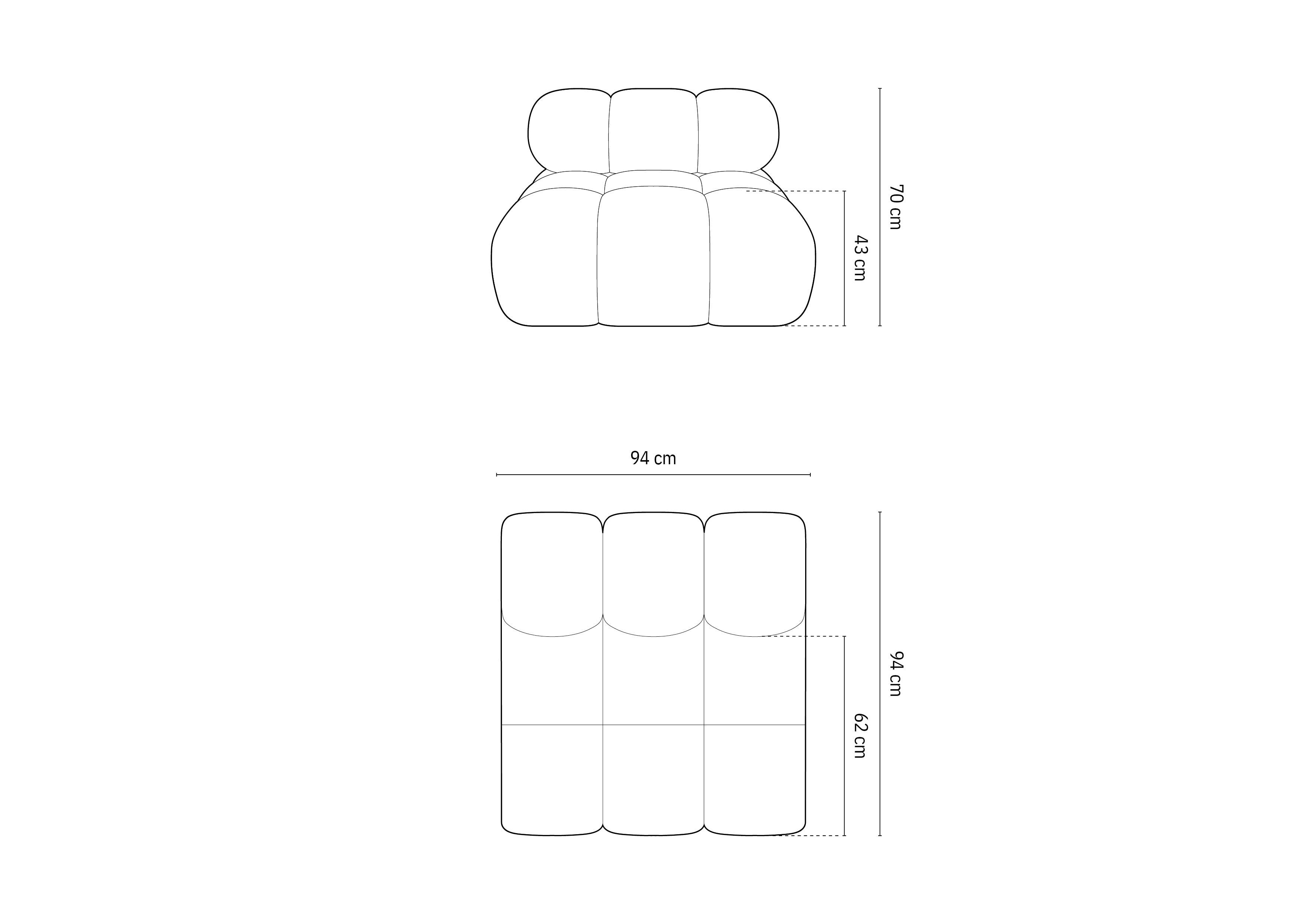 Bellis Modul 94x94cm, Materijal: Boucle