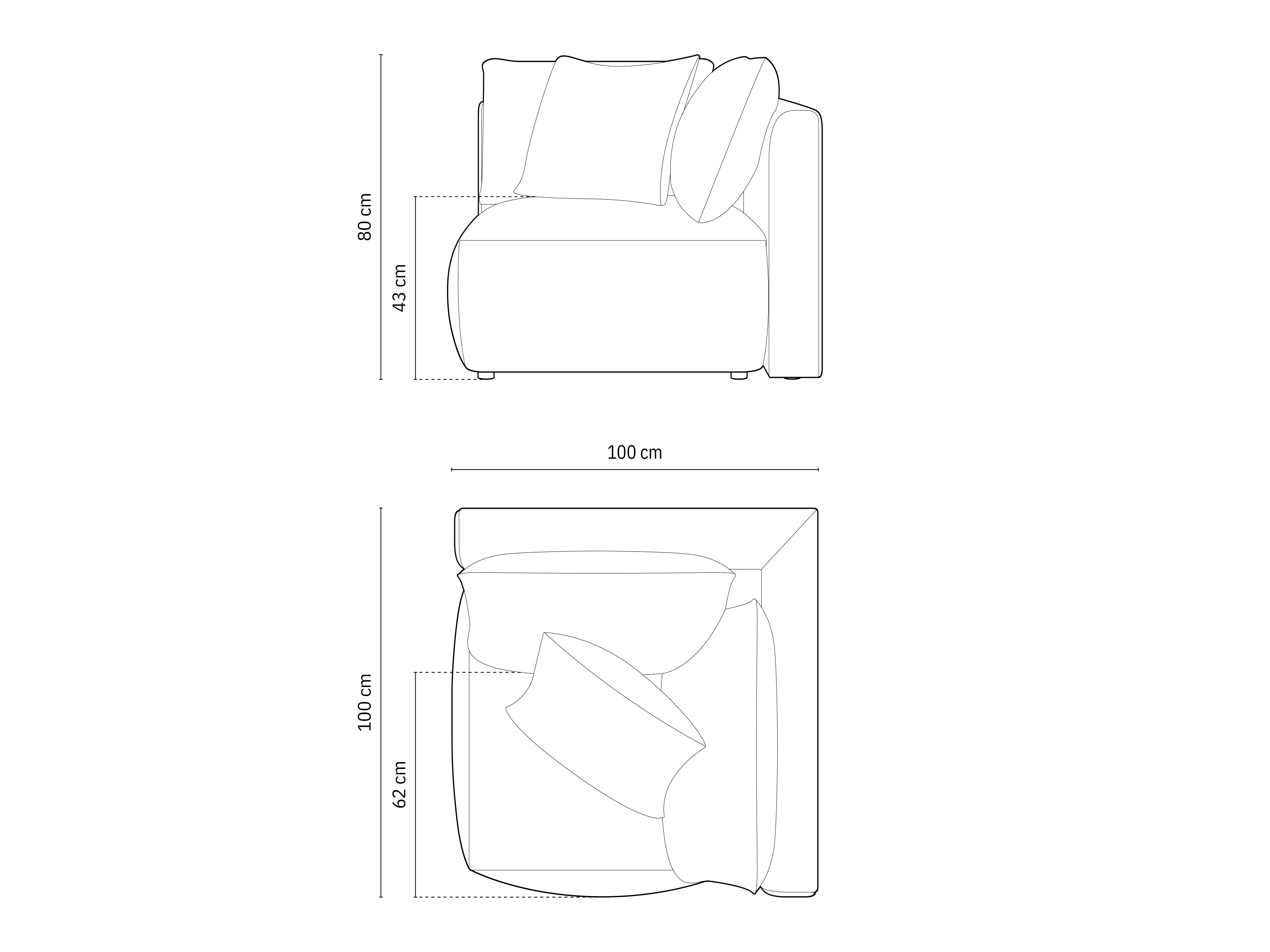 Modul Chris 100x100cm, Materijal: Baršun