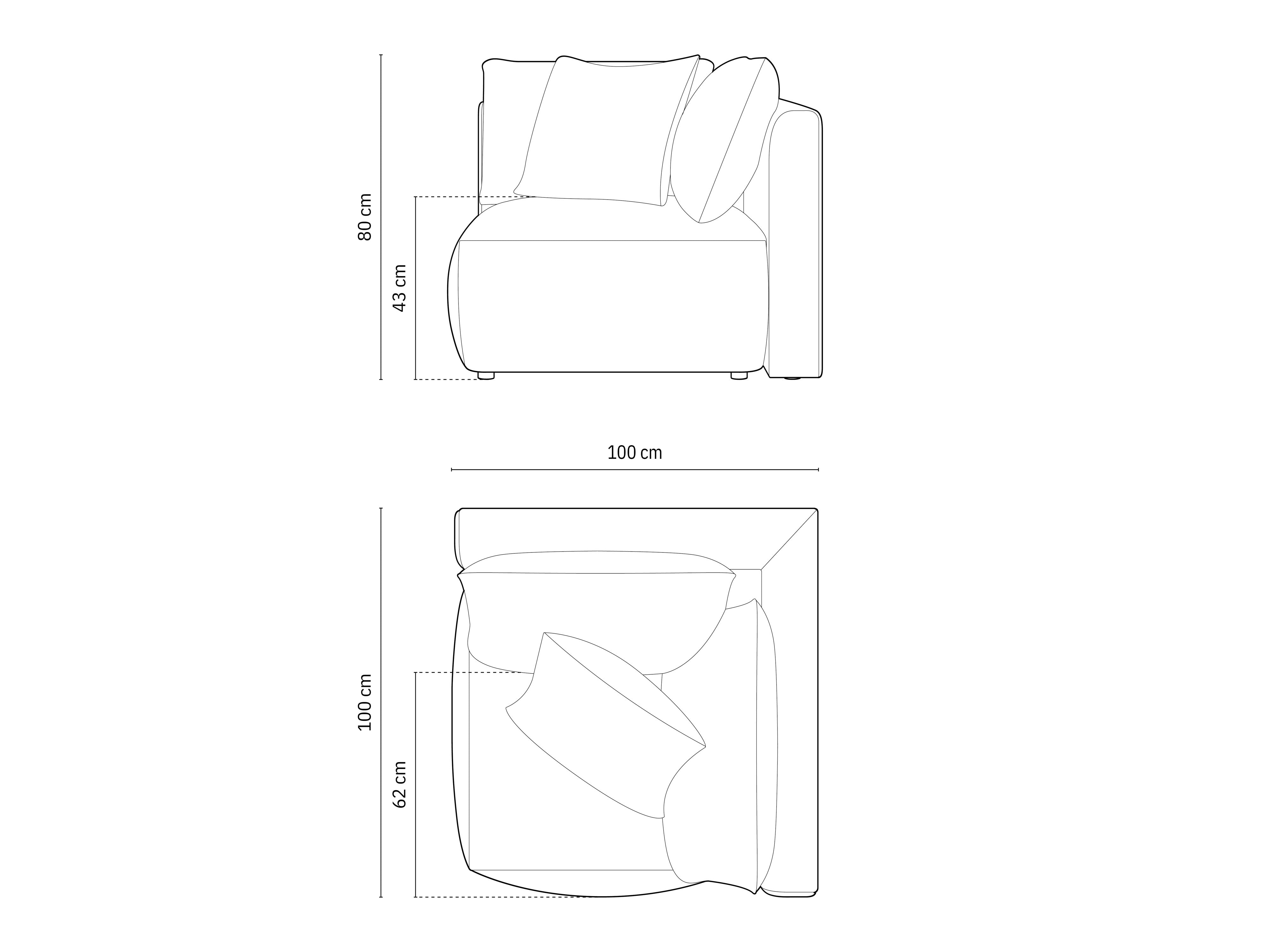Modul Chris 100x100cm, Materijal: Strukturirana tkanina