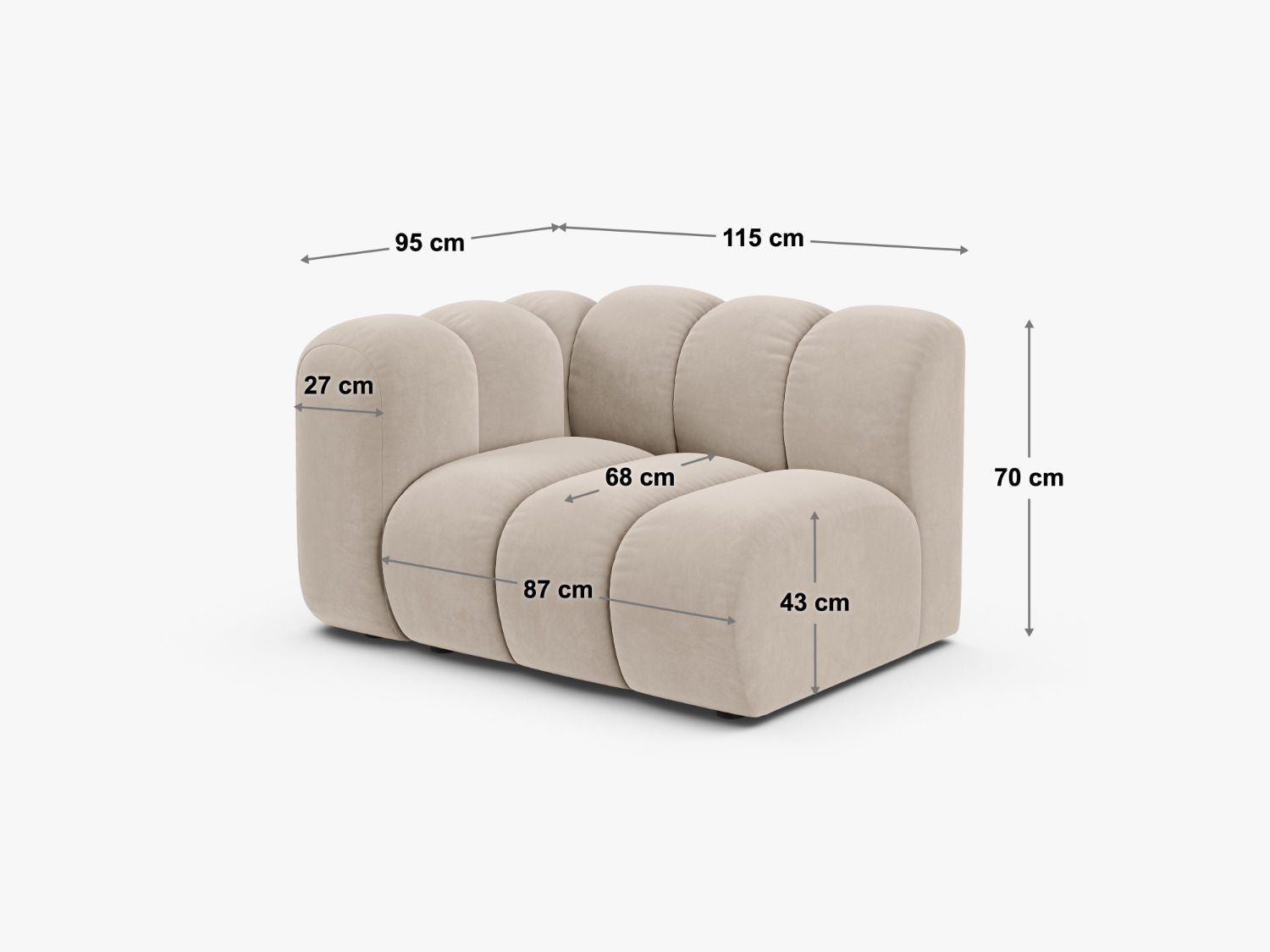 Modul Lupine 115x95cm, Materijal: Chenille Eden