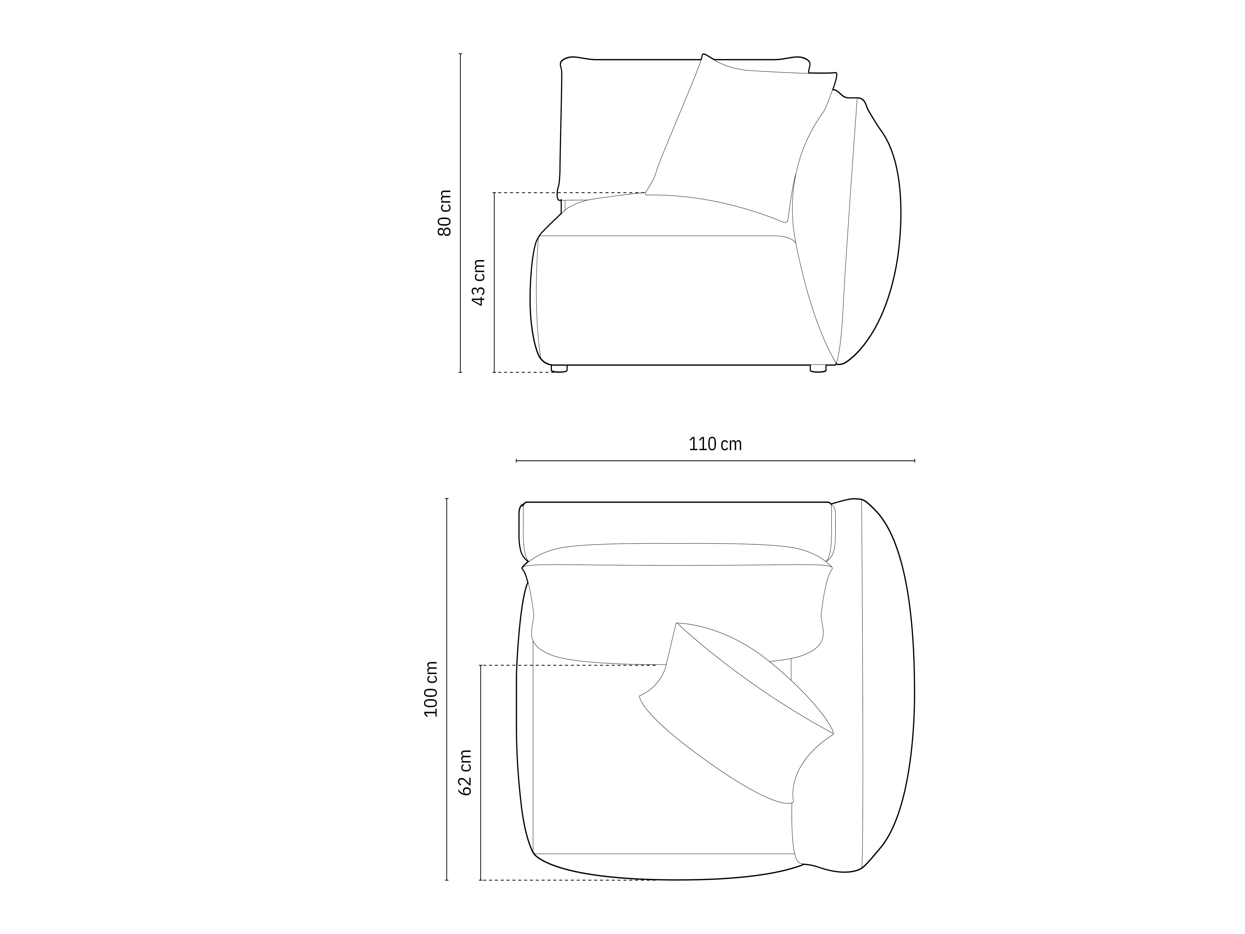 Modul Chris 110x100cm, Materijal: Strukturirana tkanina