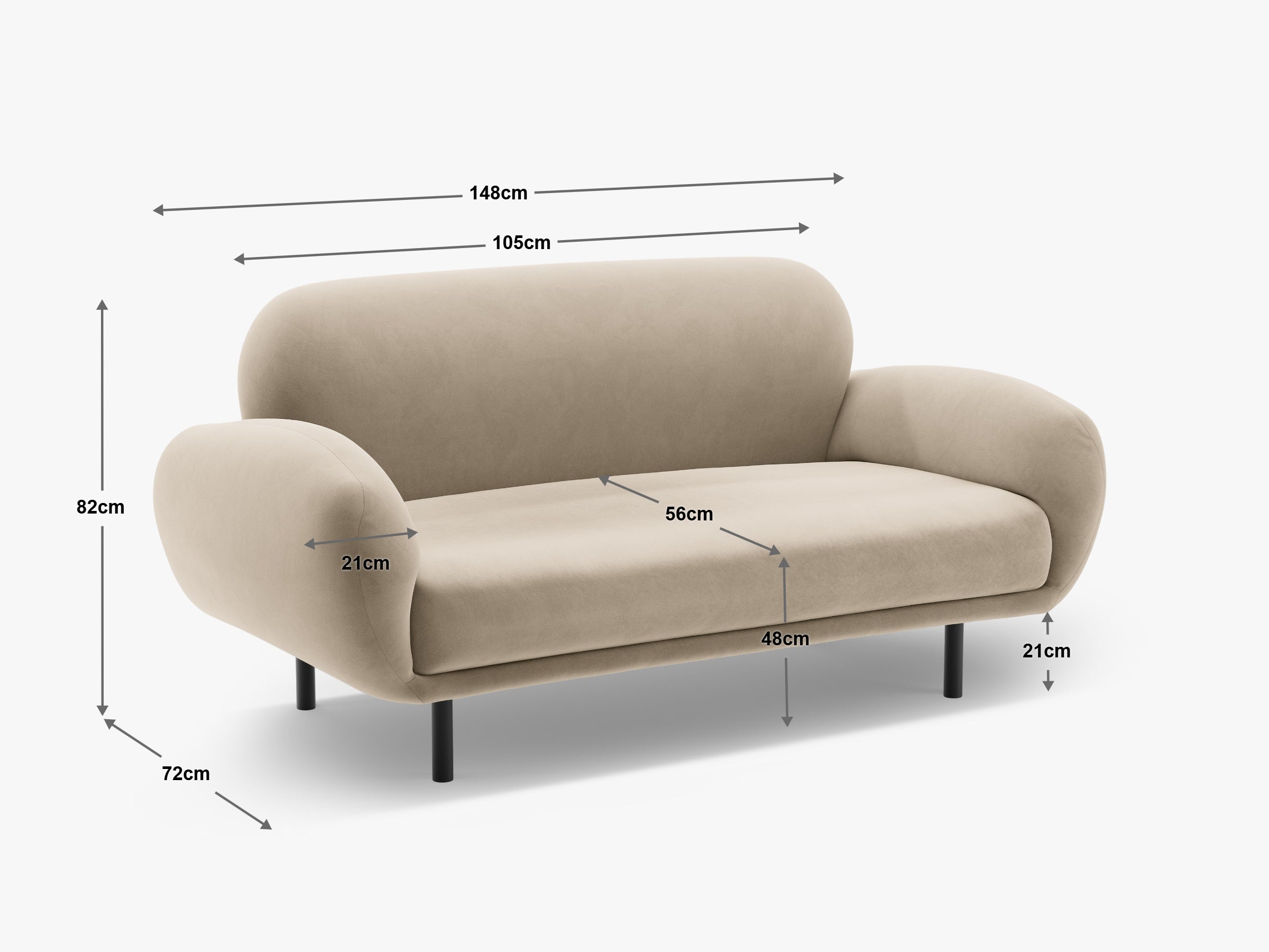 Sofa Poppy, 148x72cm, Materijal: Boucle