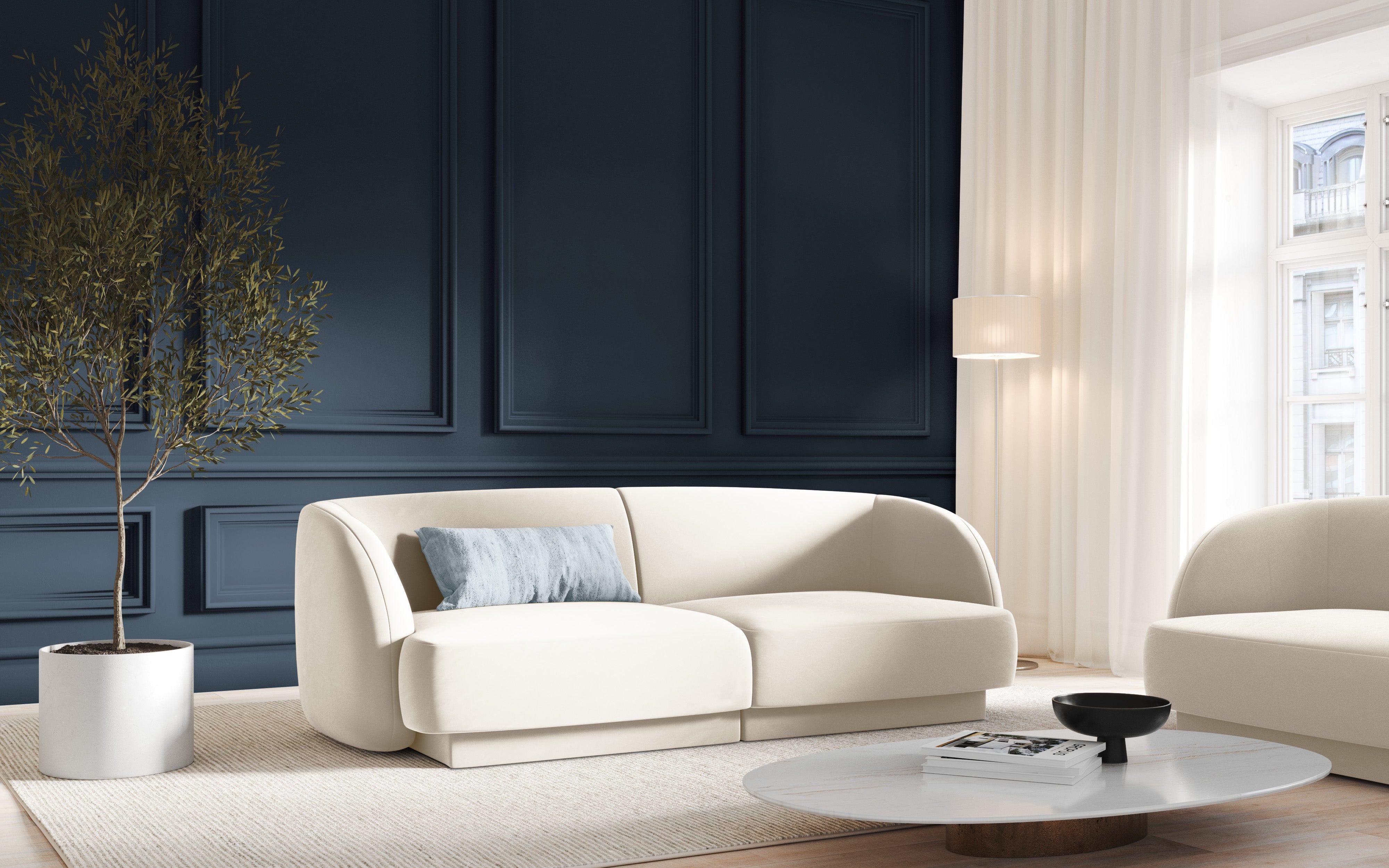 svjetlo bež baršun dvosjed