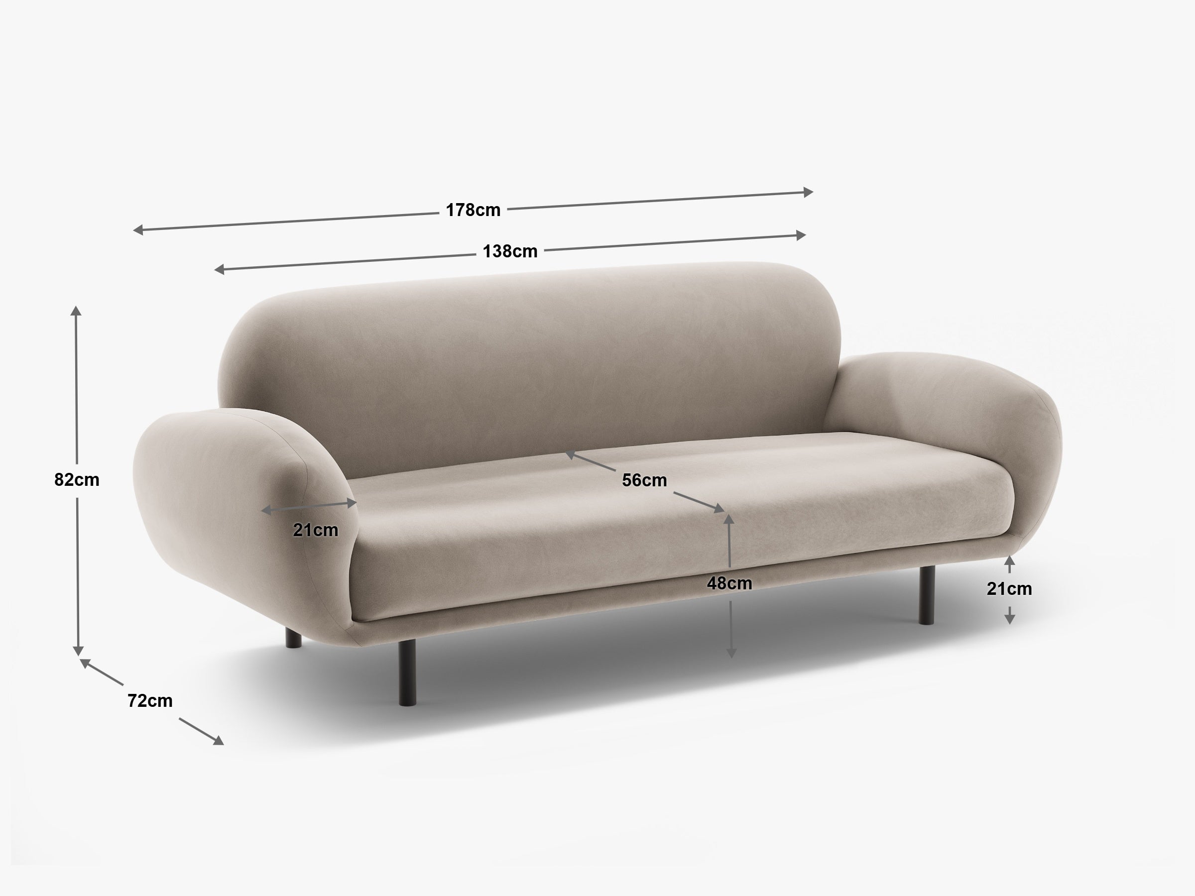 Sofa Poppy 178x72cm, Materijal: Boucle