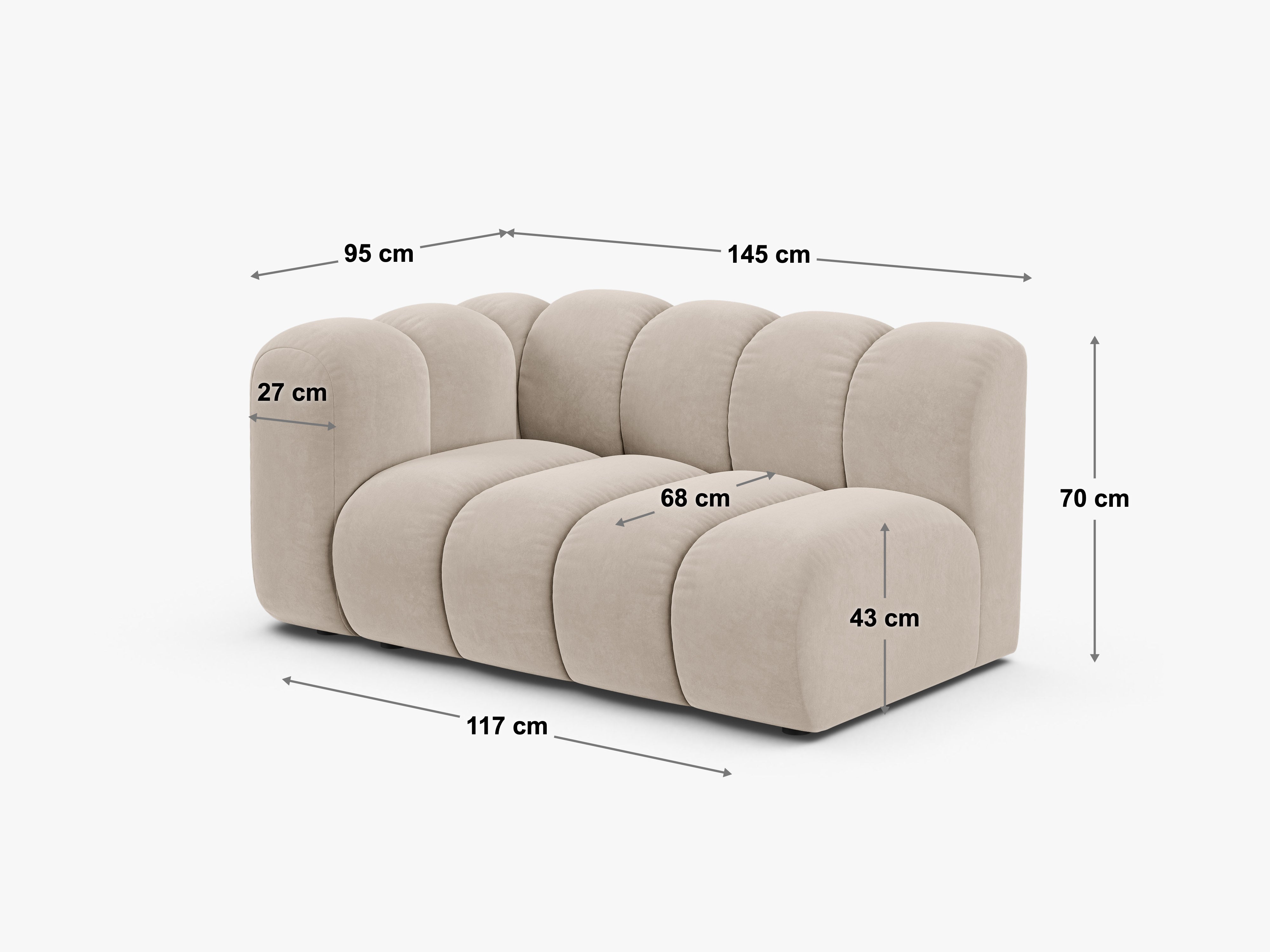 Modul Lupine 145x95cm, Materijal: Chenille Eden