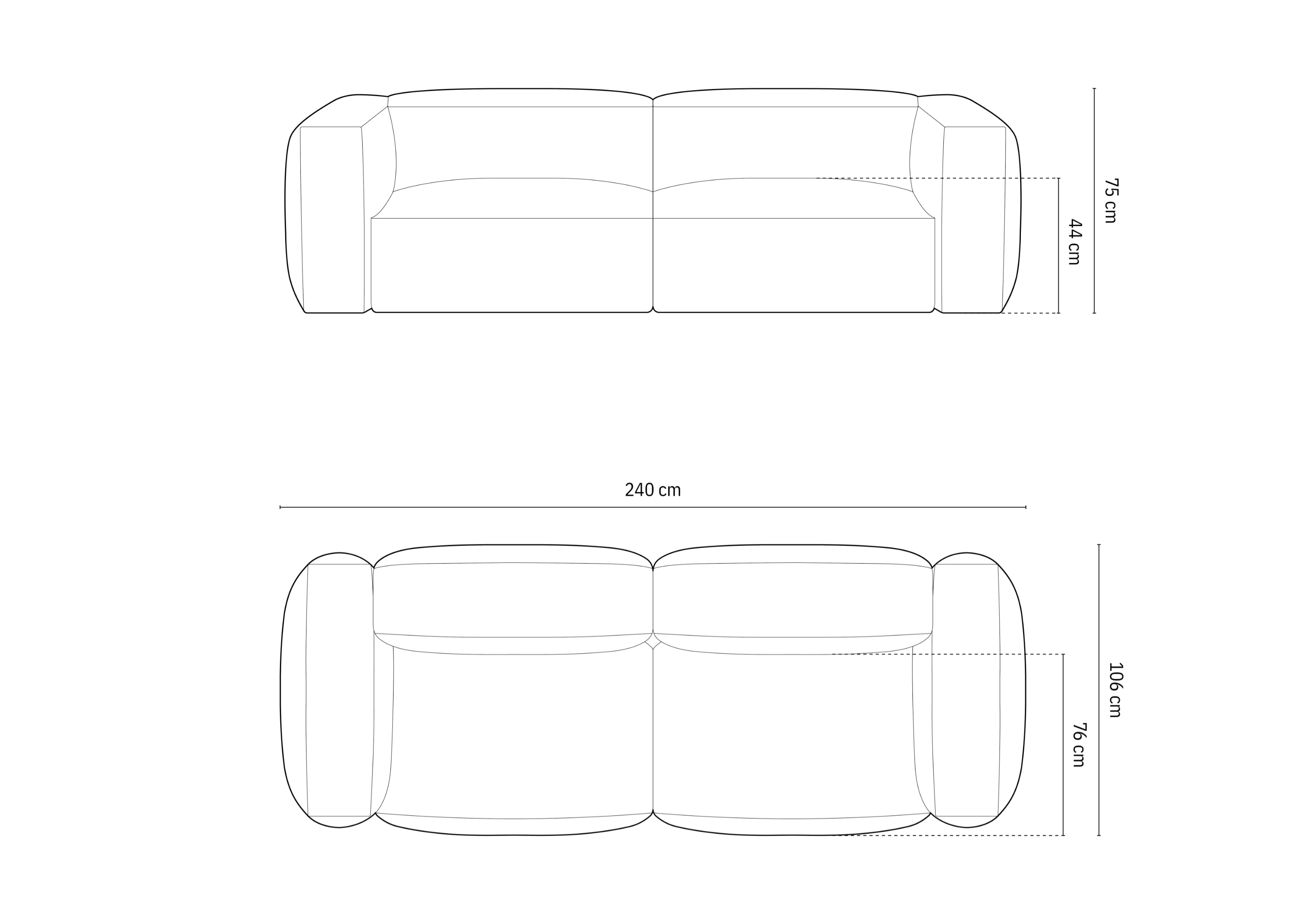 Sofa Martina, 240x106cm, Materijal: Baršun