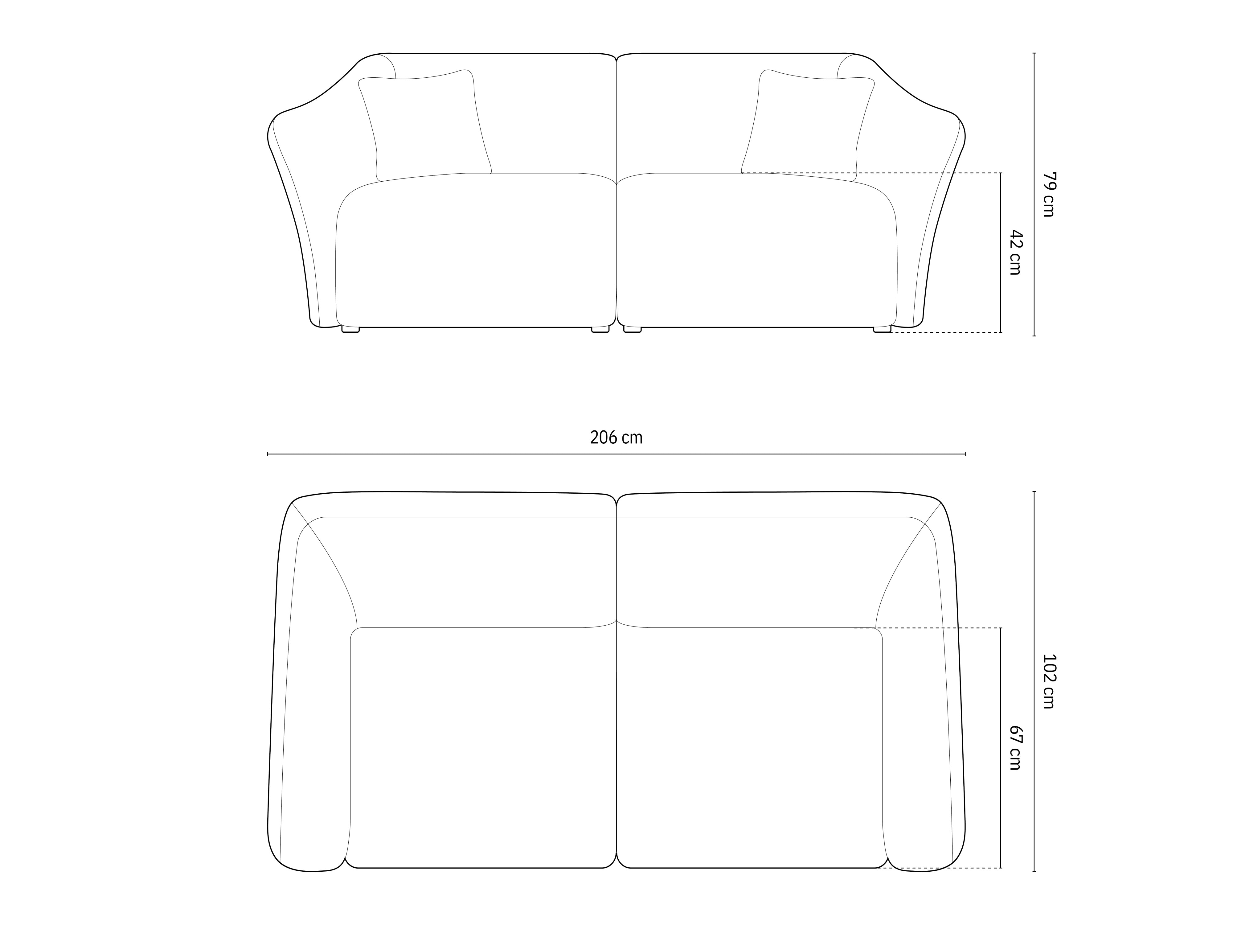 Sofa Hailey 206x102cm, Materijal: Boucle