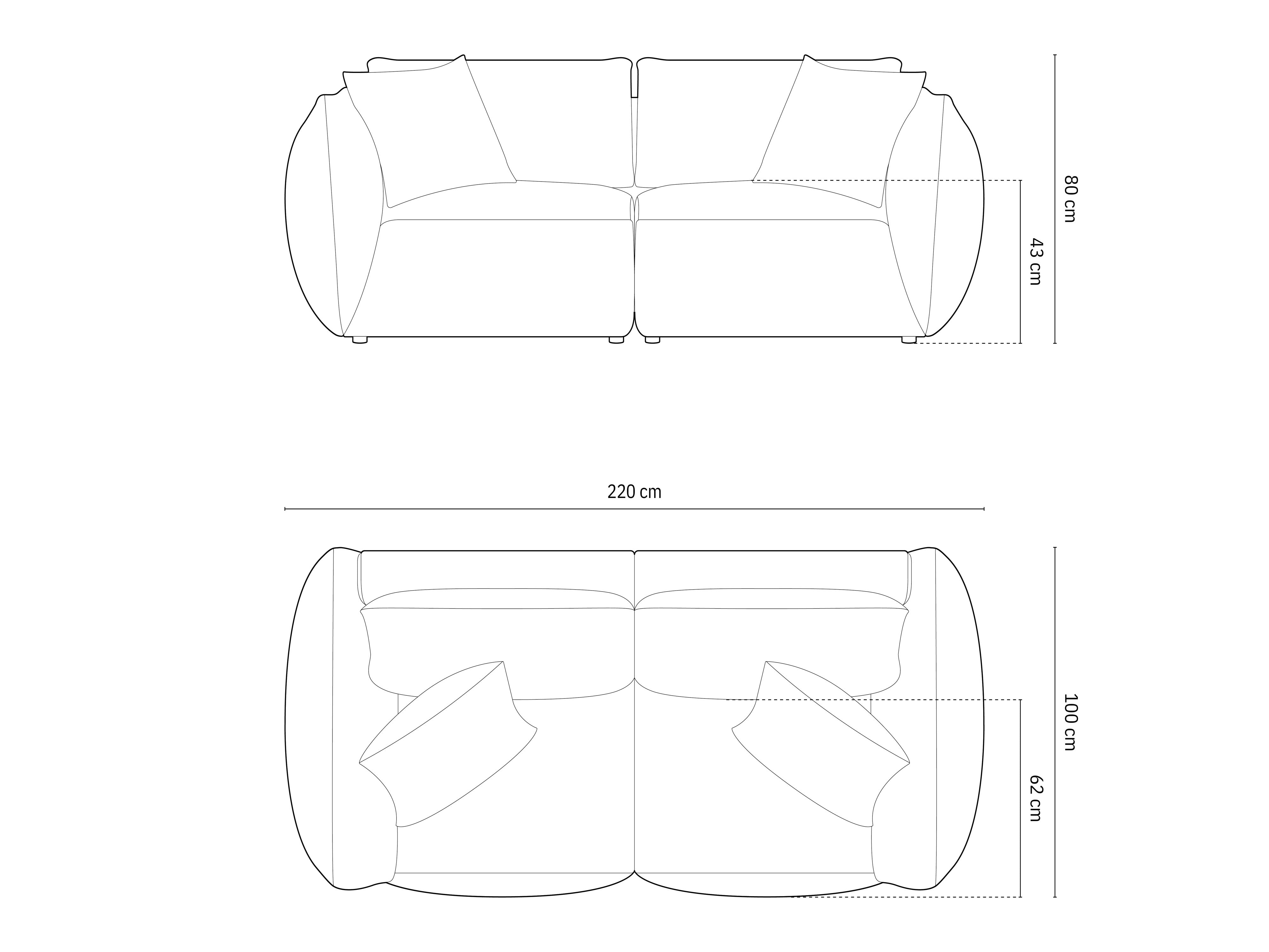 Sofa Chris 220x100cm, Materijal: Strukturirana tkanina