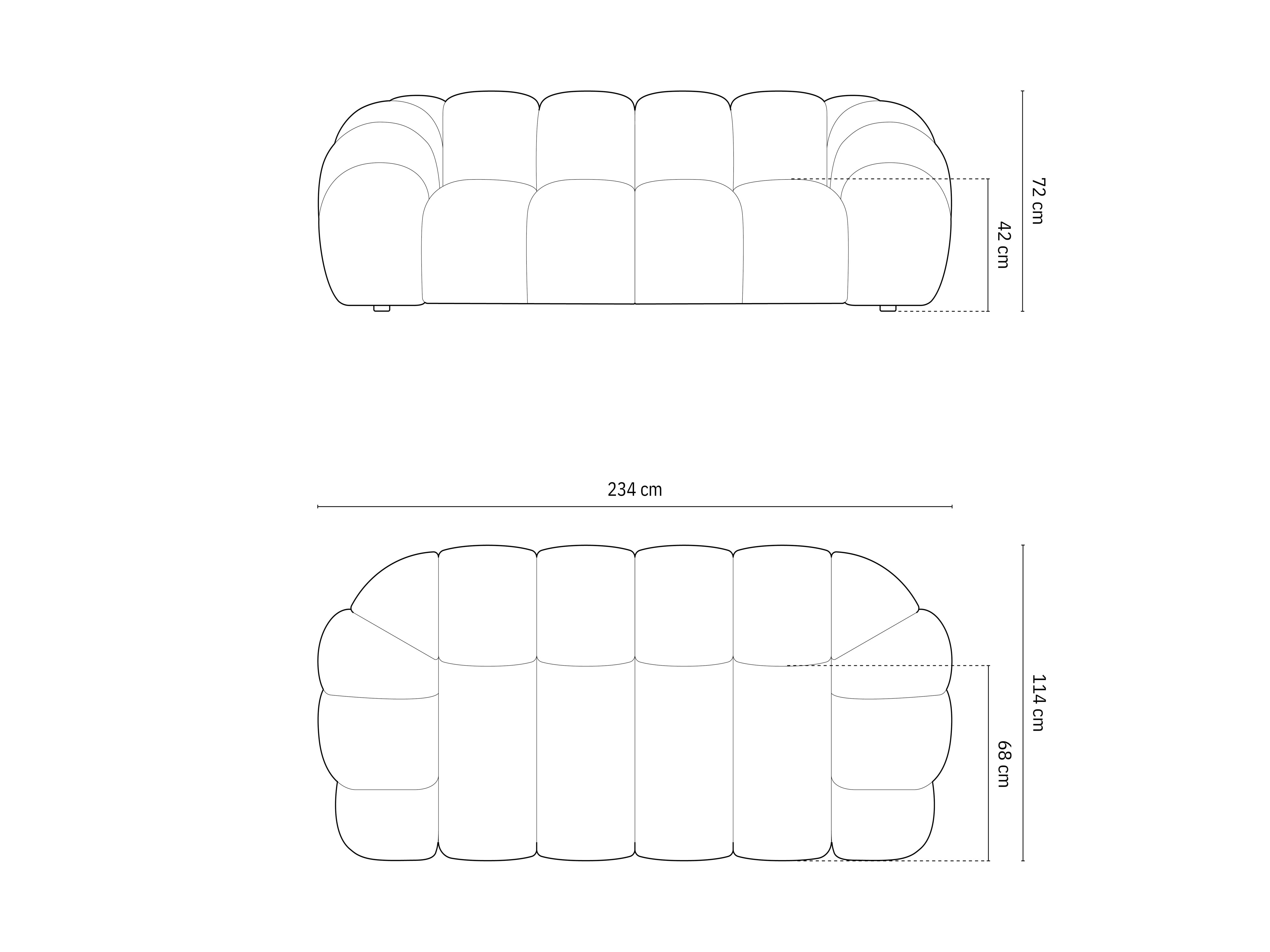 Sofa Diana 234x114cm, Materijal: Velur