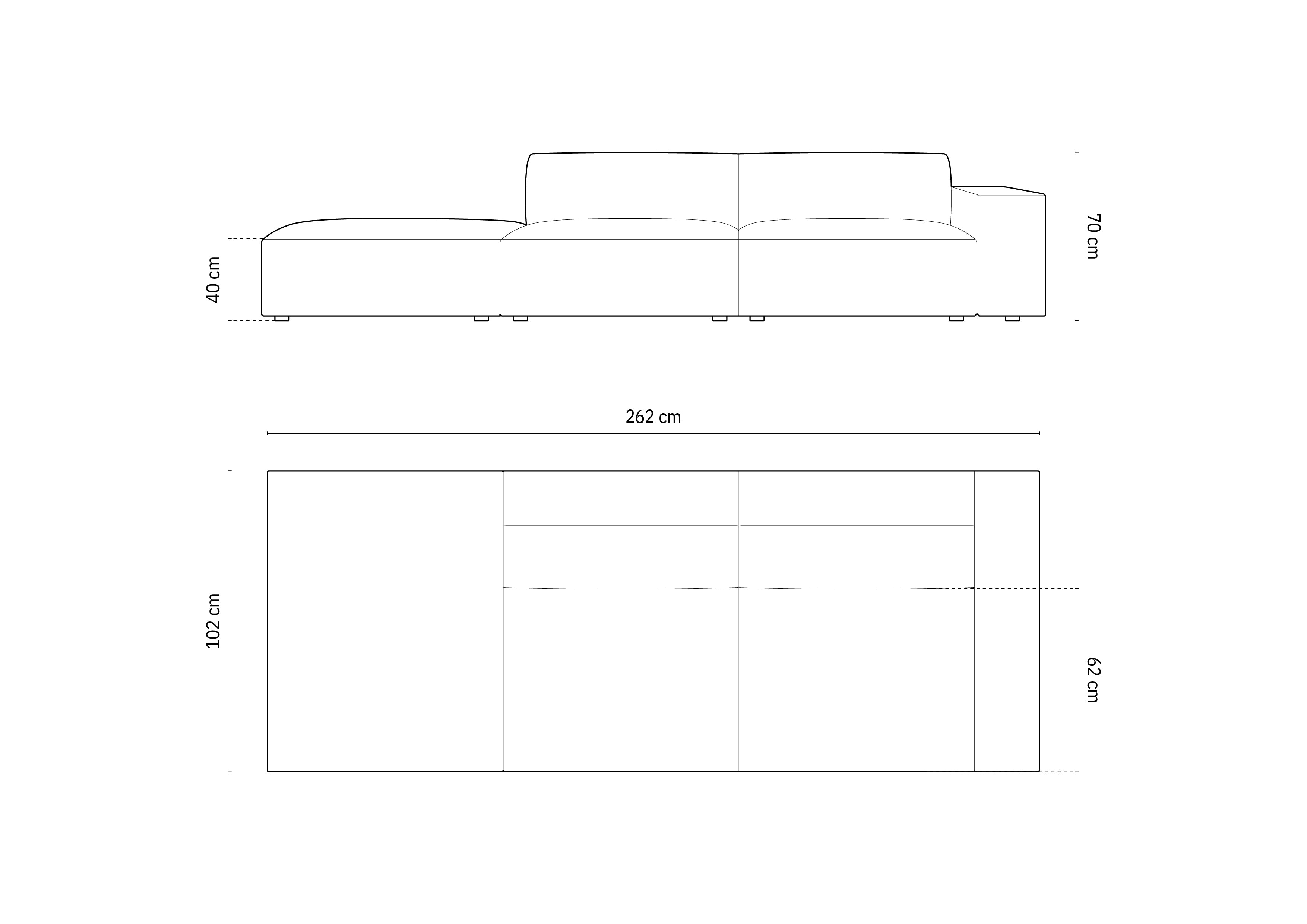 Sofa Jodie 262x102cm, Materijal: Baršun