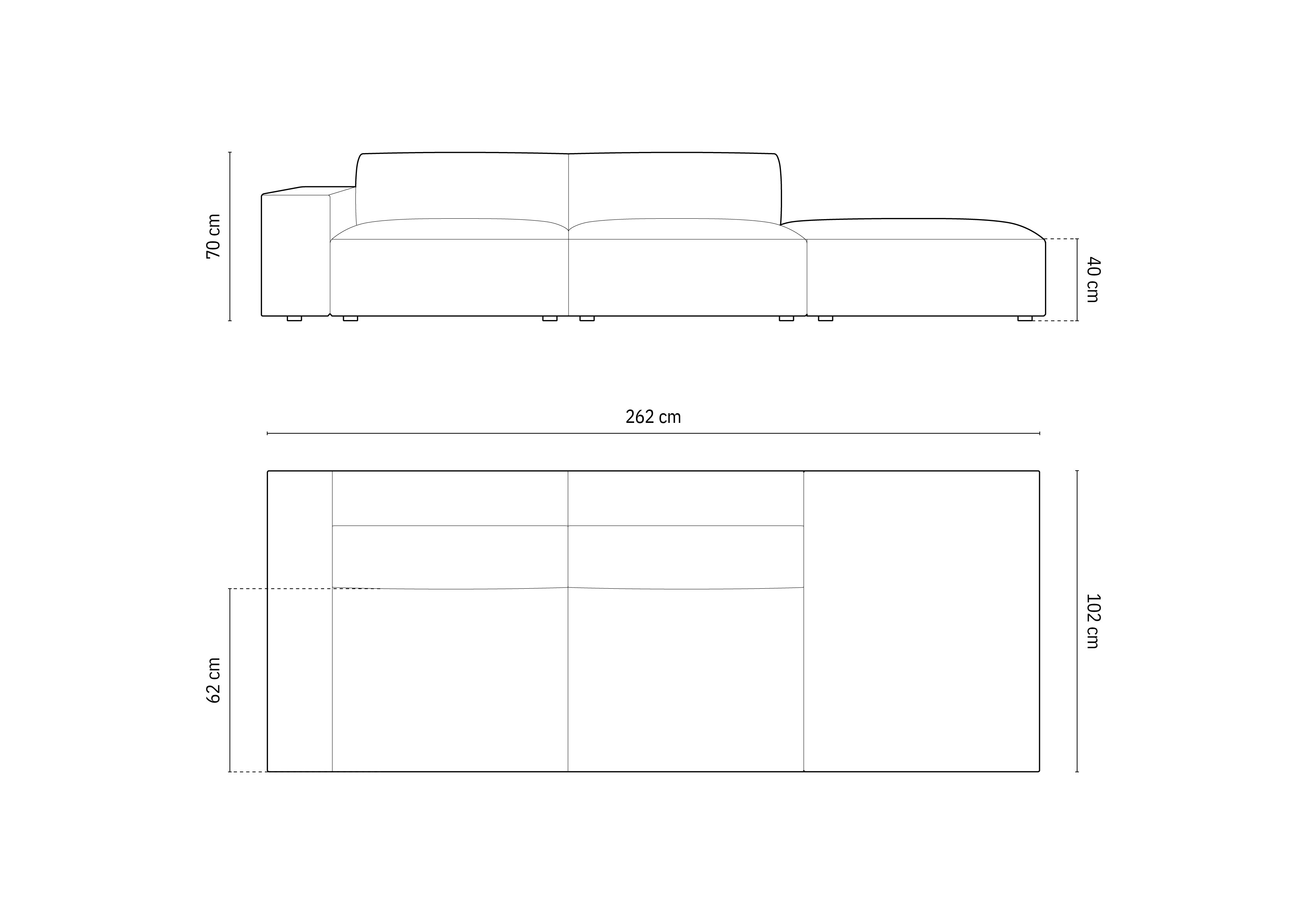 Sofa Jodie 262x102cm, Materijal: Baršun