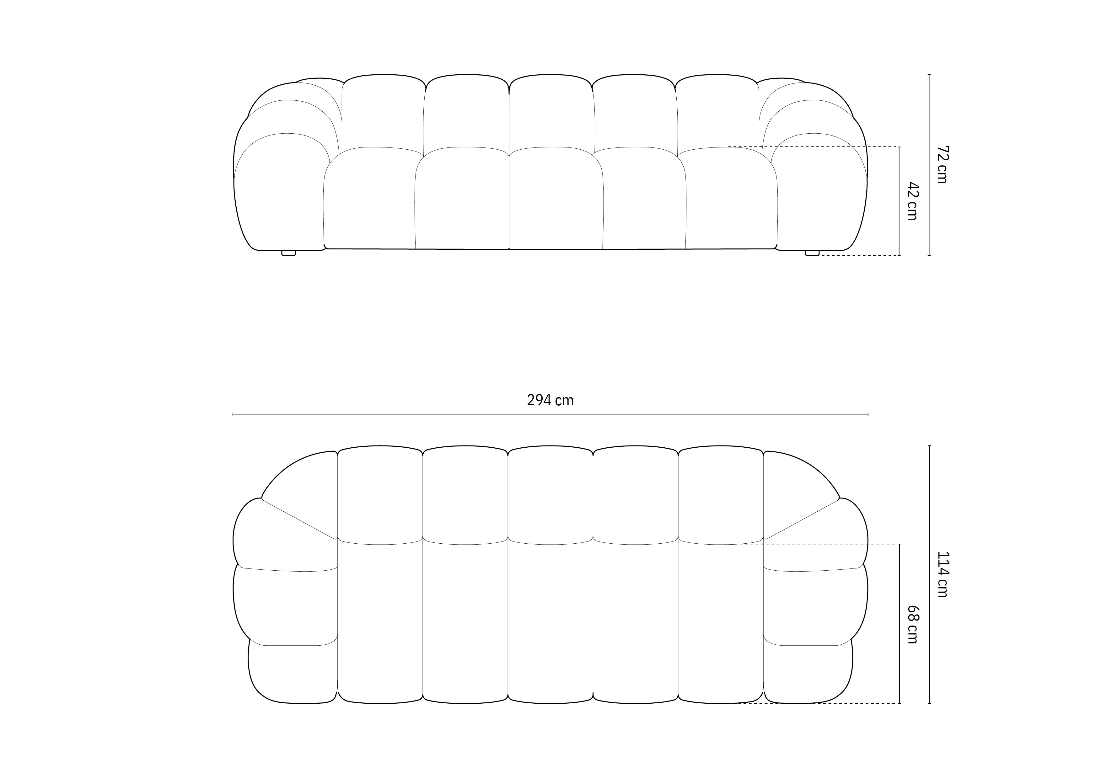 Sofa Diana 294x114cm, Materijal: Velur