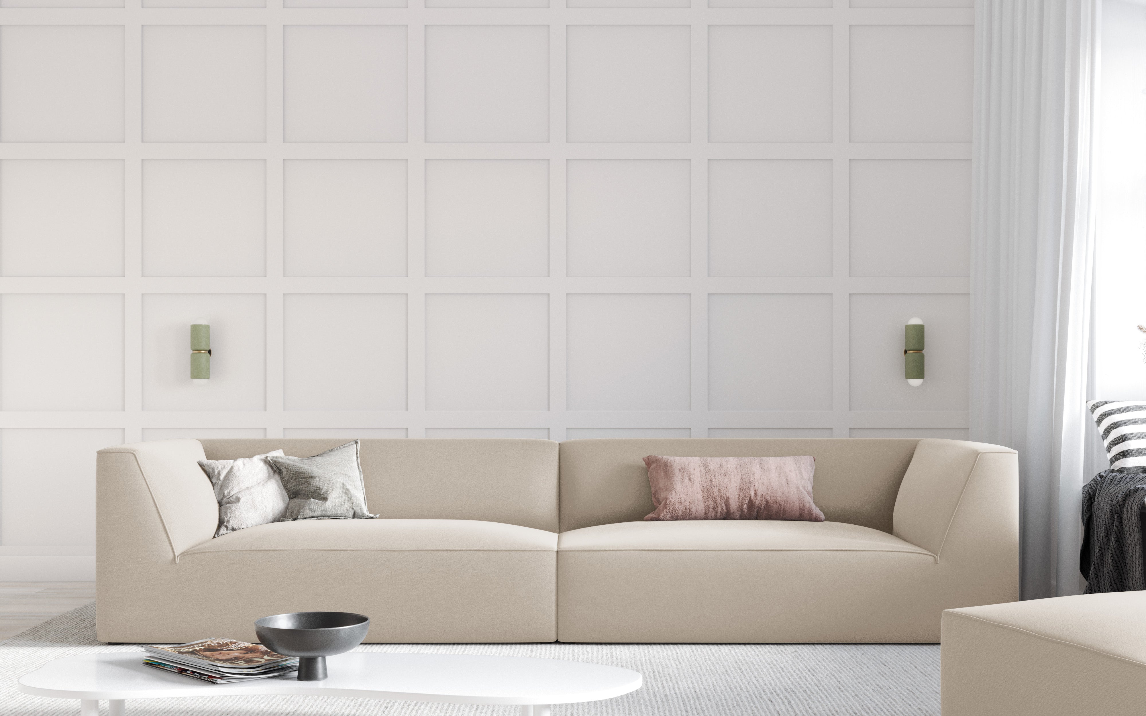 Sofa Ruby, 4 sjedala, 302x93cm, Materijal: Baršun