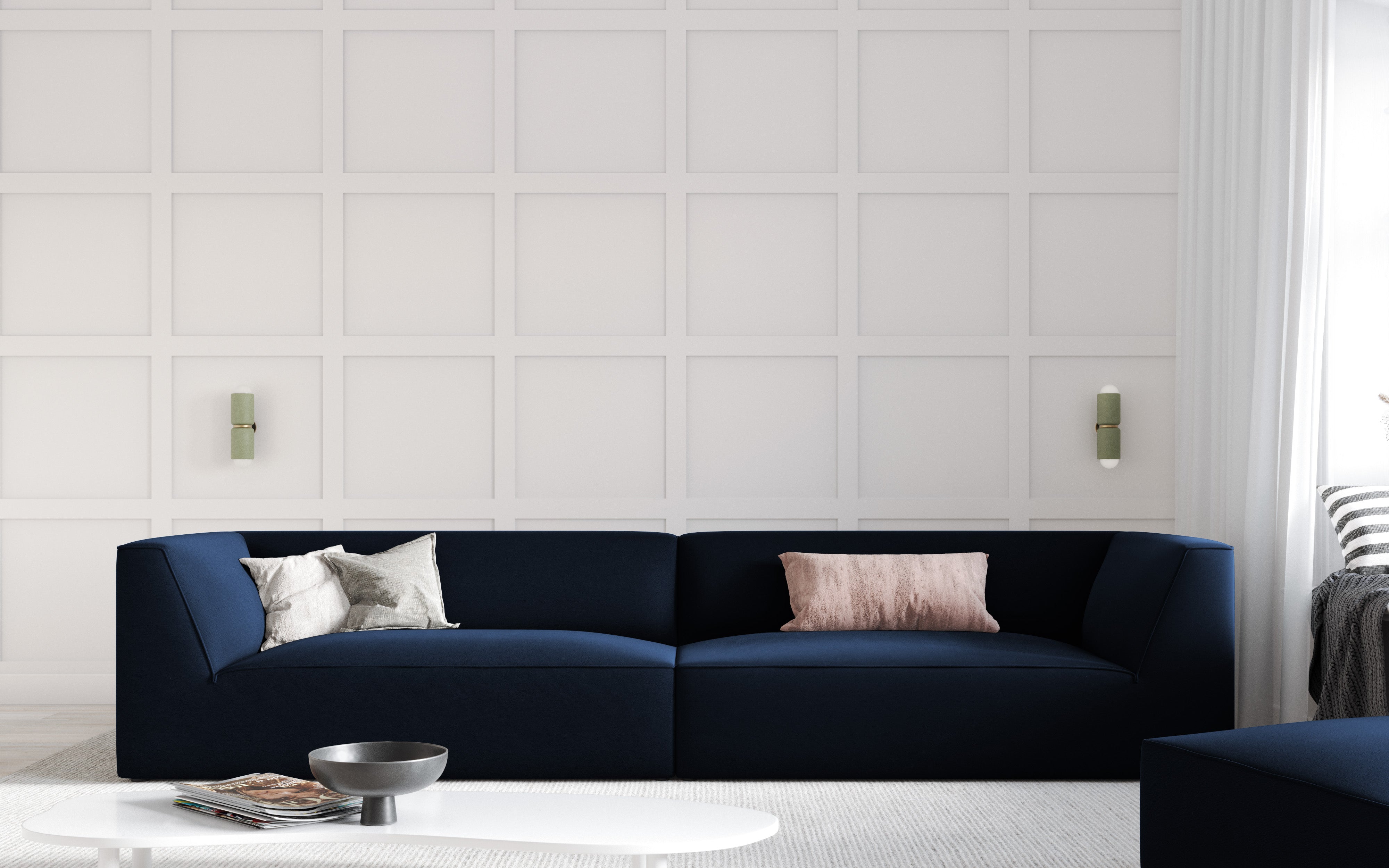 Sofa Ruby, 4 sjedala, 302x93cm, Materijal: Baršun