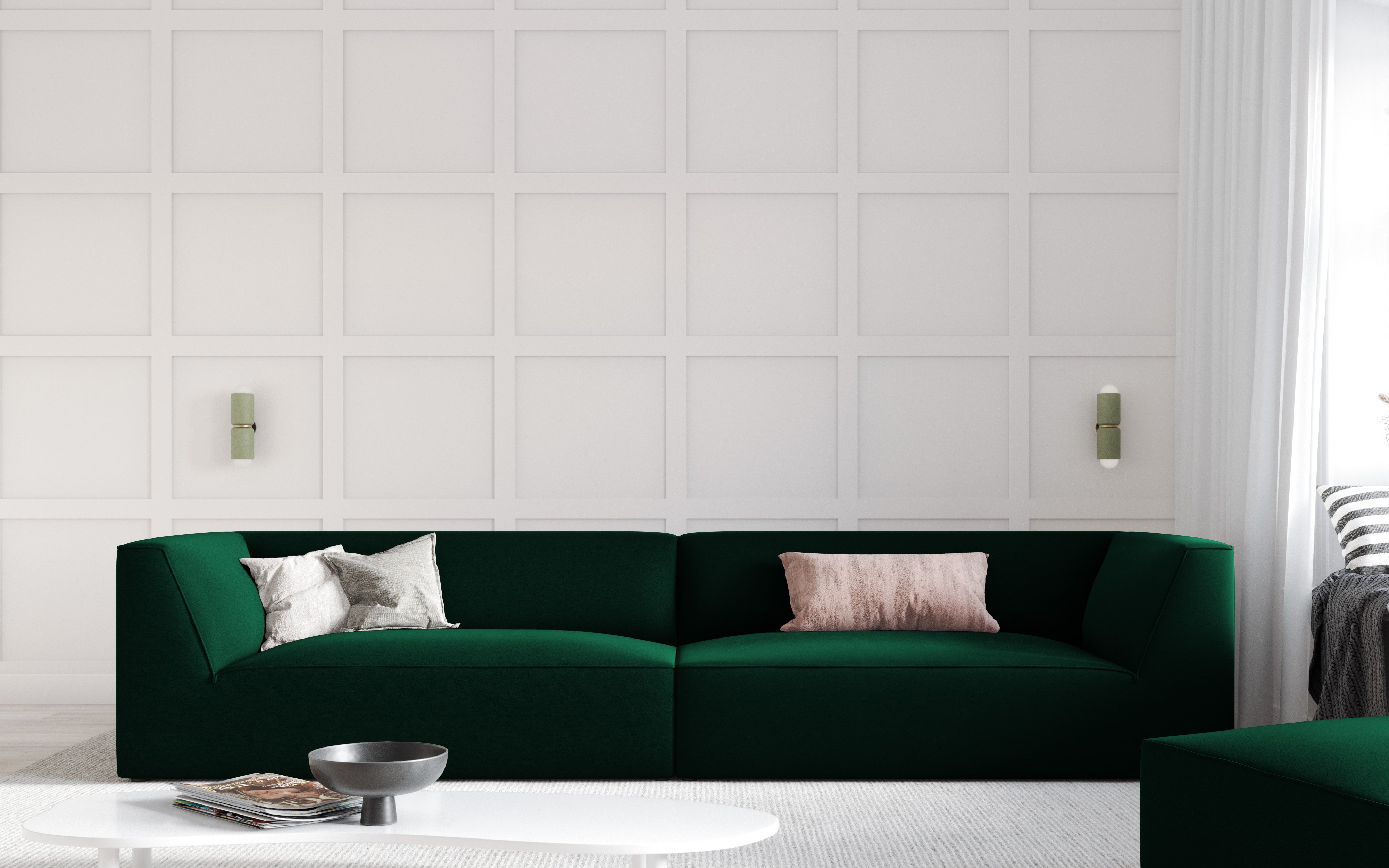 Sofa Ruby, 4 sjedala, 302x93cm, Materijal: Baršun