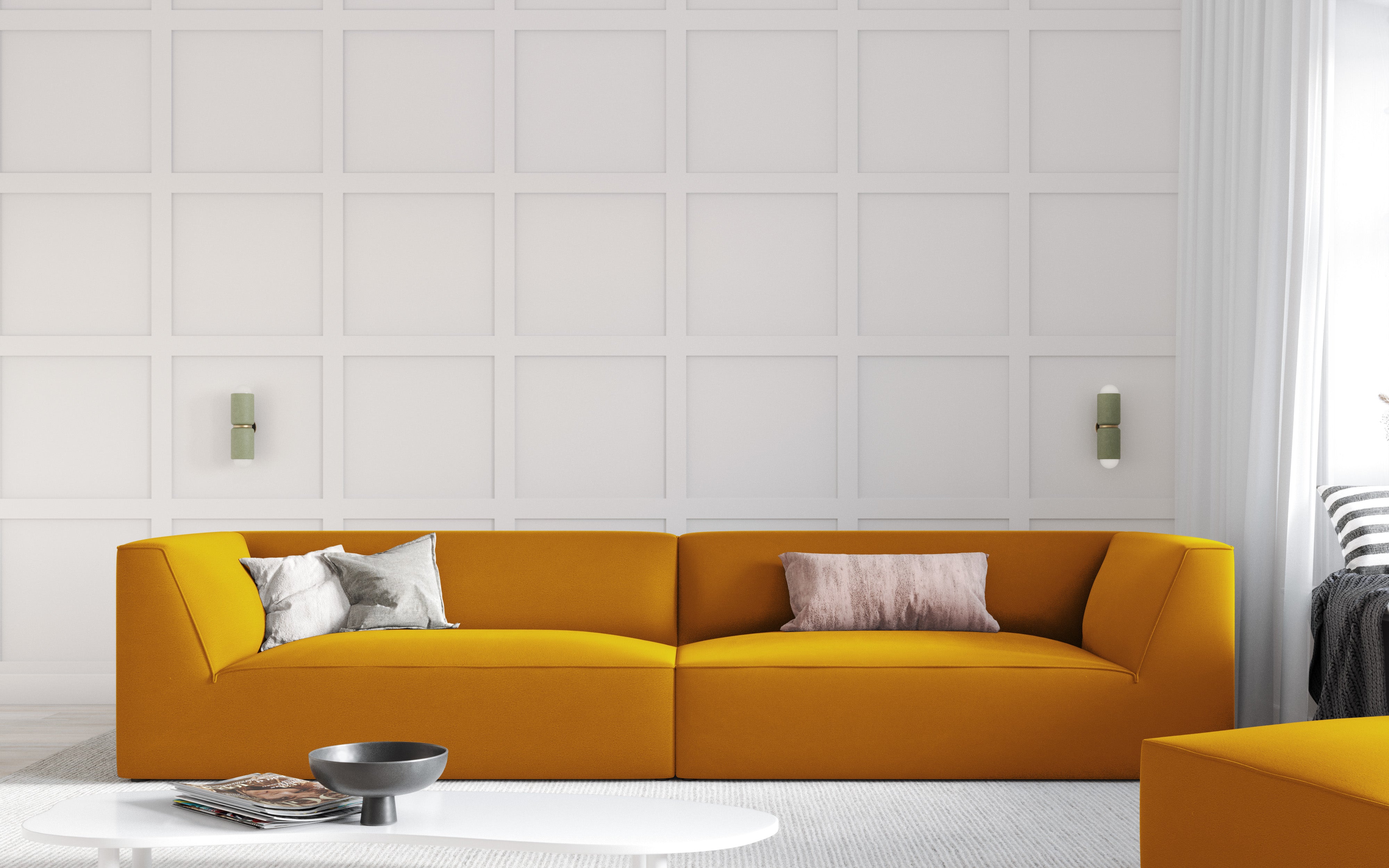 Sofa Ruby, 4 sjedala, 302x93cm, Materijal: Baršun