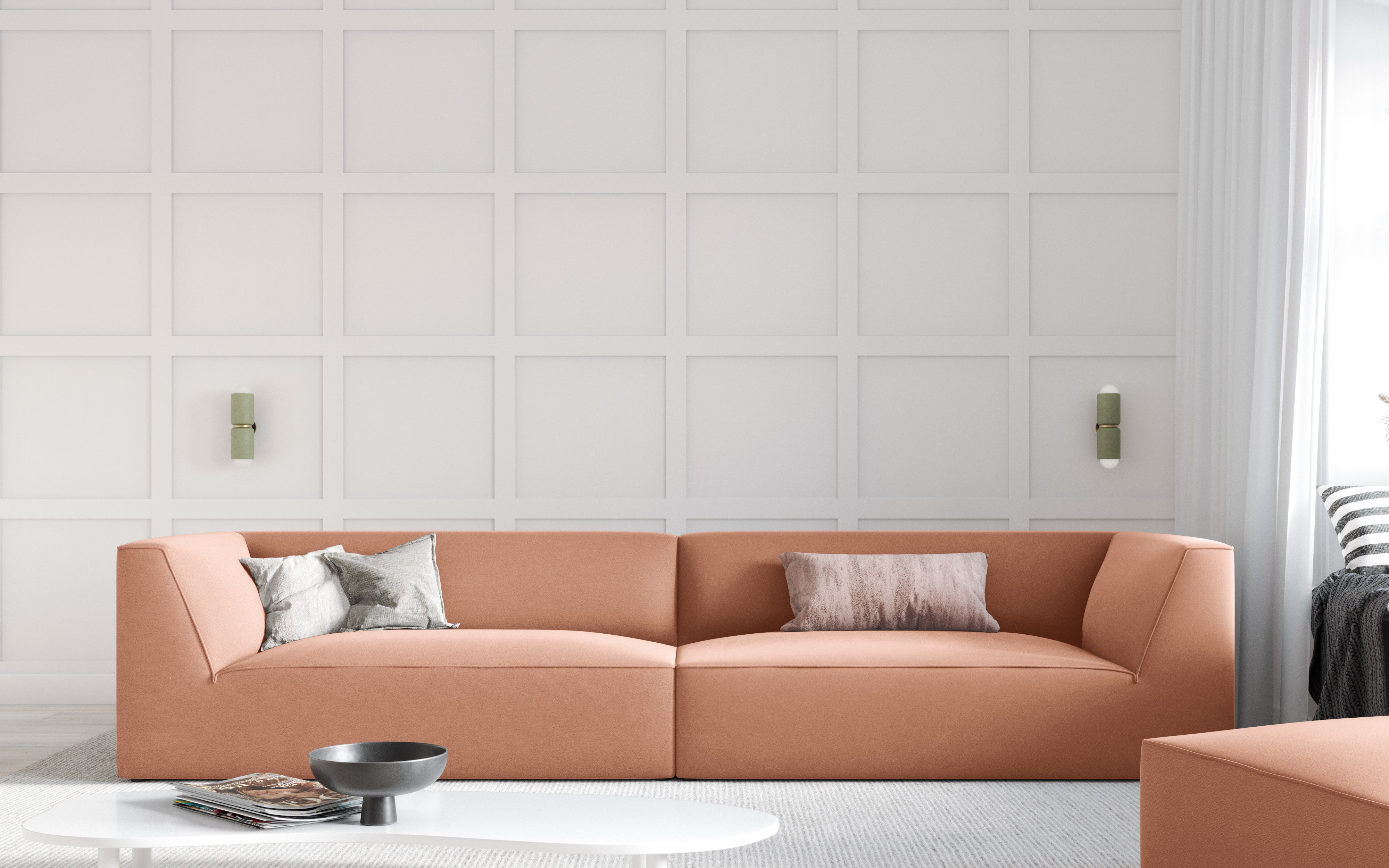 Sofa Ruby, 4 sjedala, 302x93cm, Materijal: Baršun