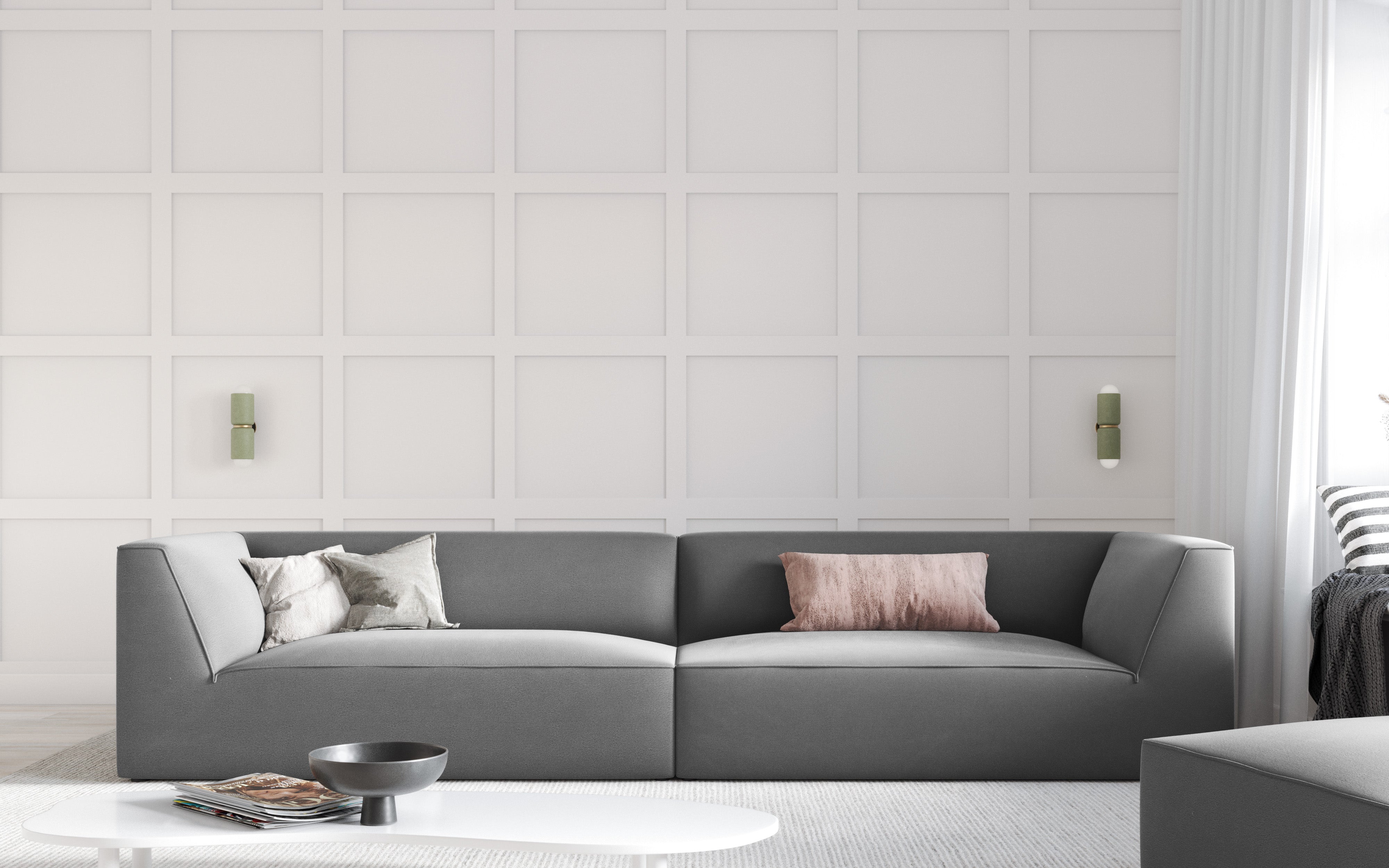 Sofa Ruby, 4 sjedala, 302x93cm, Materijal: Baršun