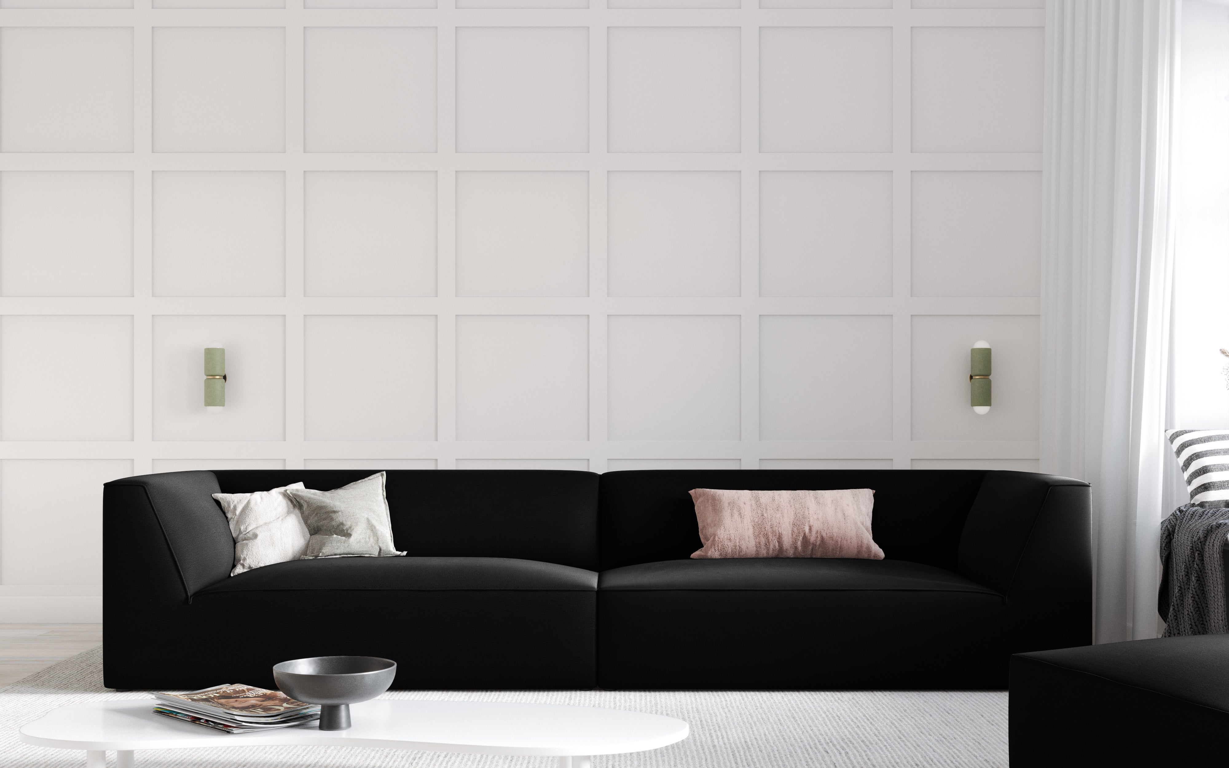 Sofa Ruby, 4 sjedala, 302x93cm, Materijal: Baršun