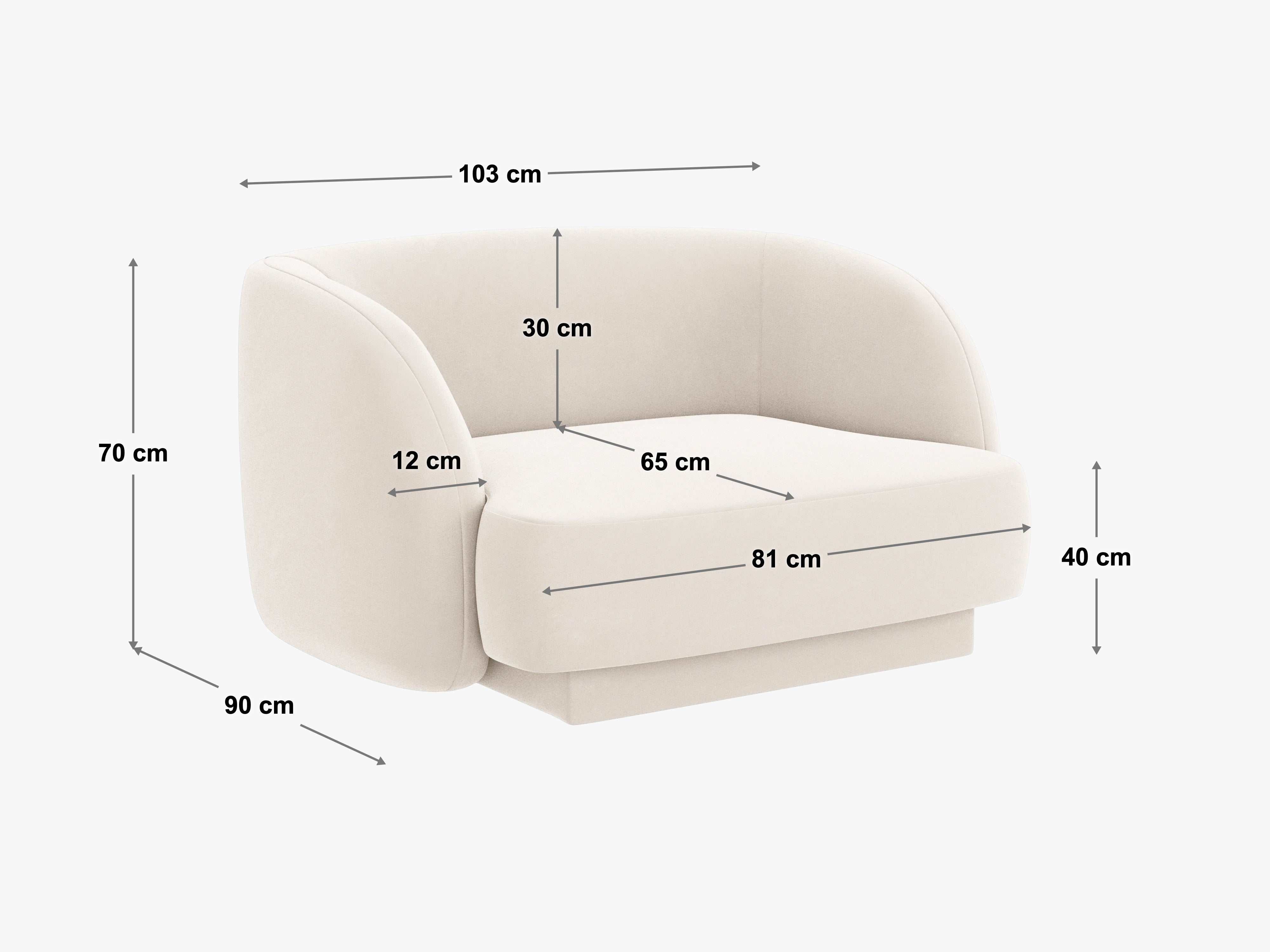 Fotelja Miley, 103x90cm, Materijal: Boucle