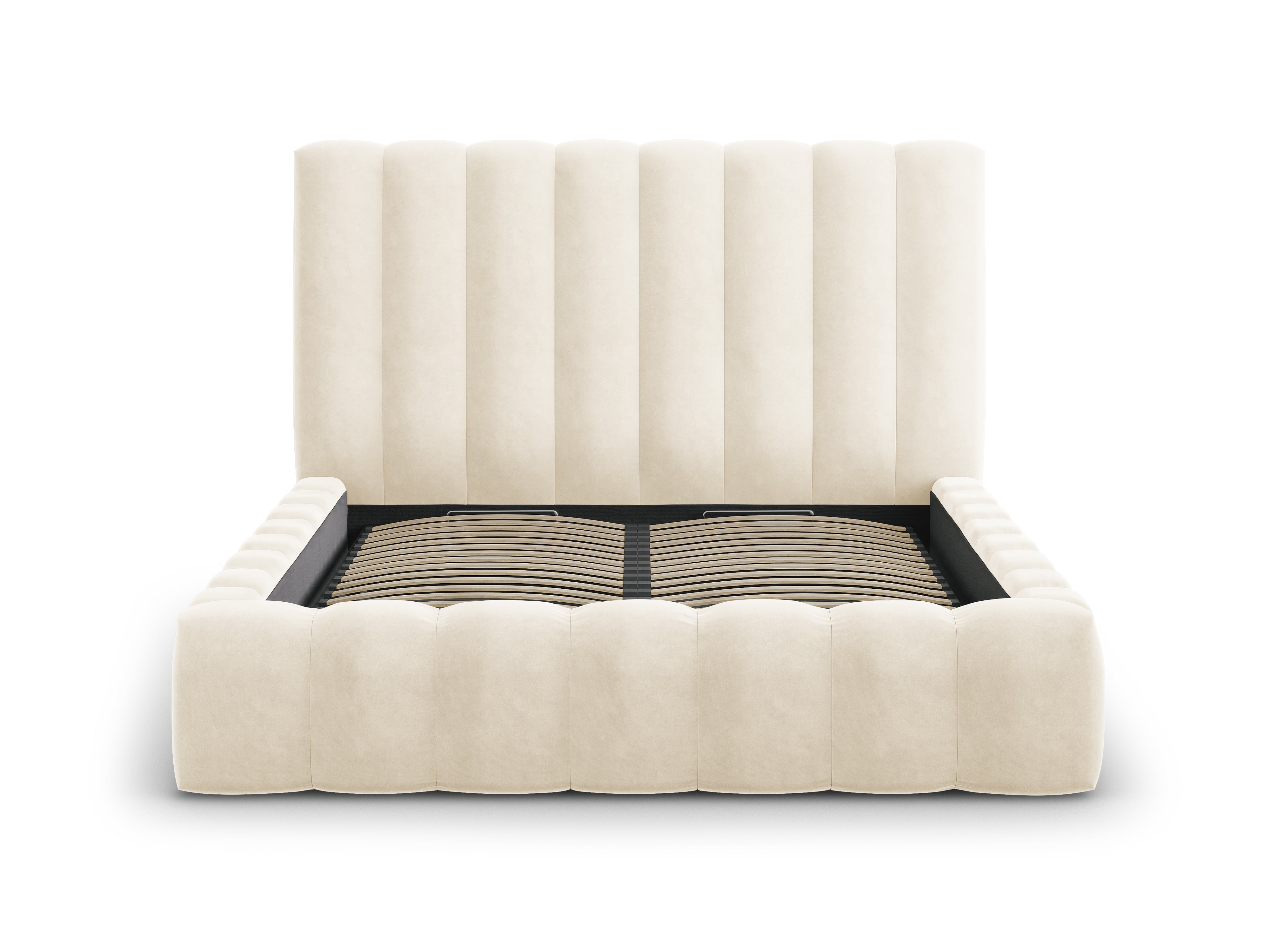 Kelp okvir kreveta s uzglavljem i spremnikom za odlaganje, Materijal: Baršun