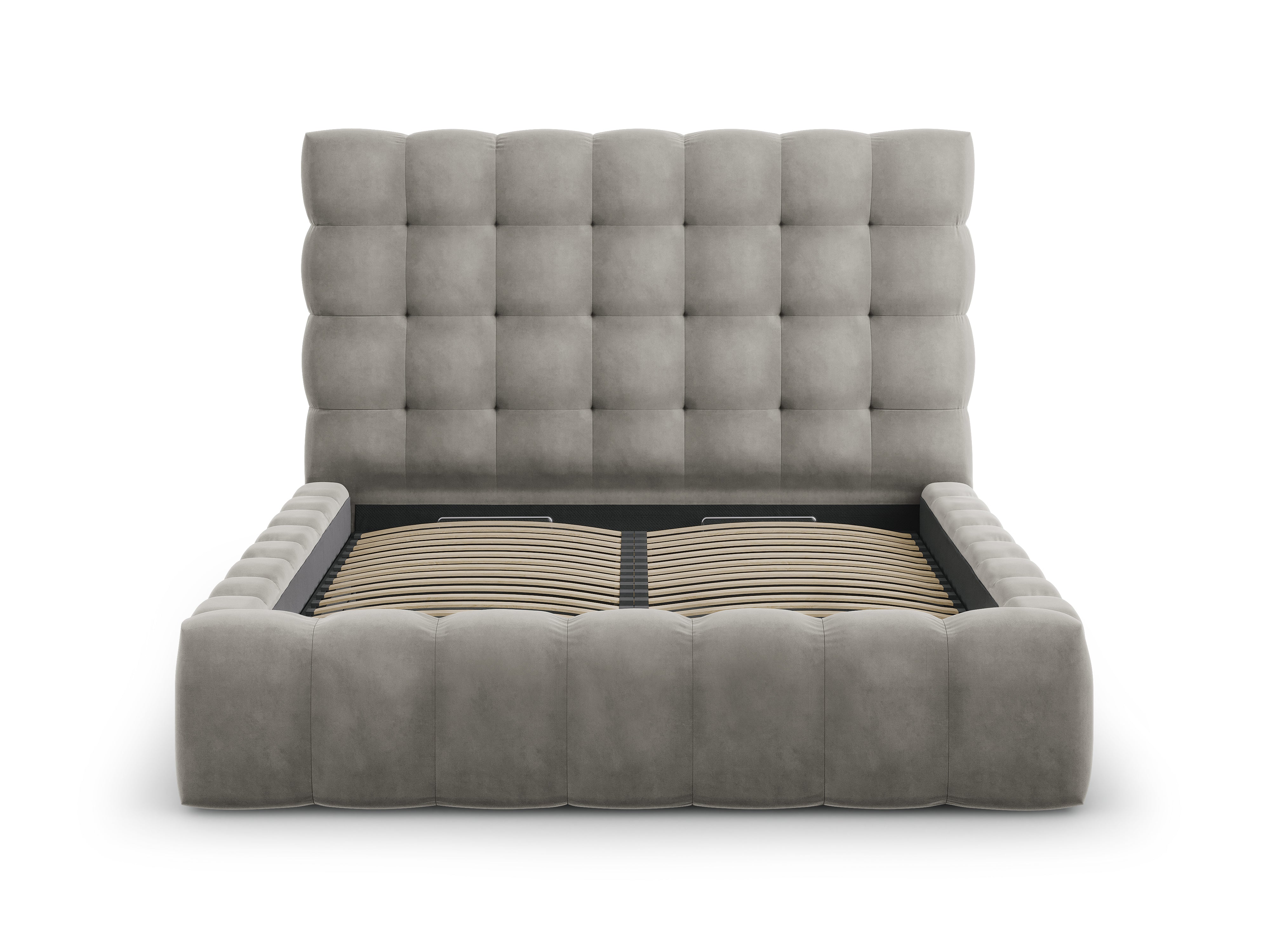 Mamaia okvir kreveta s uzglavljem i sandukom za odlaganje, Materijal: Baršun