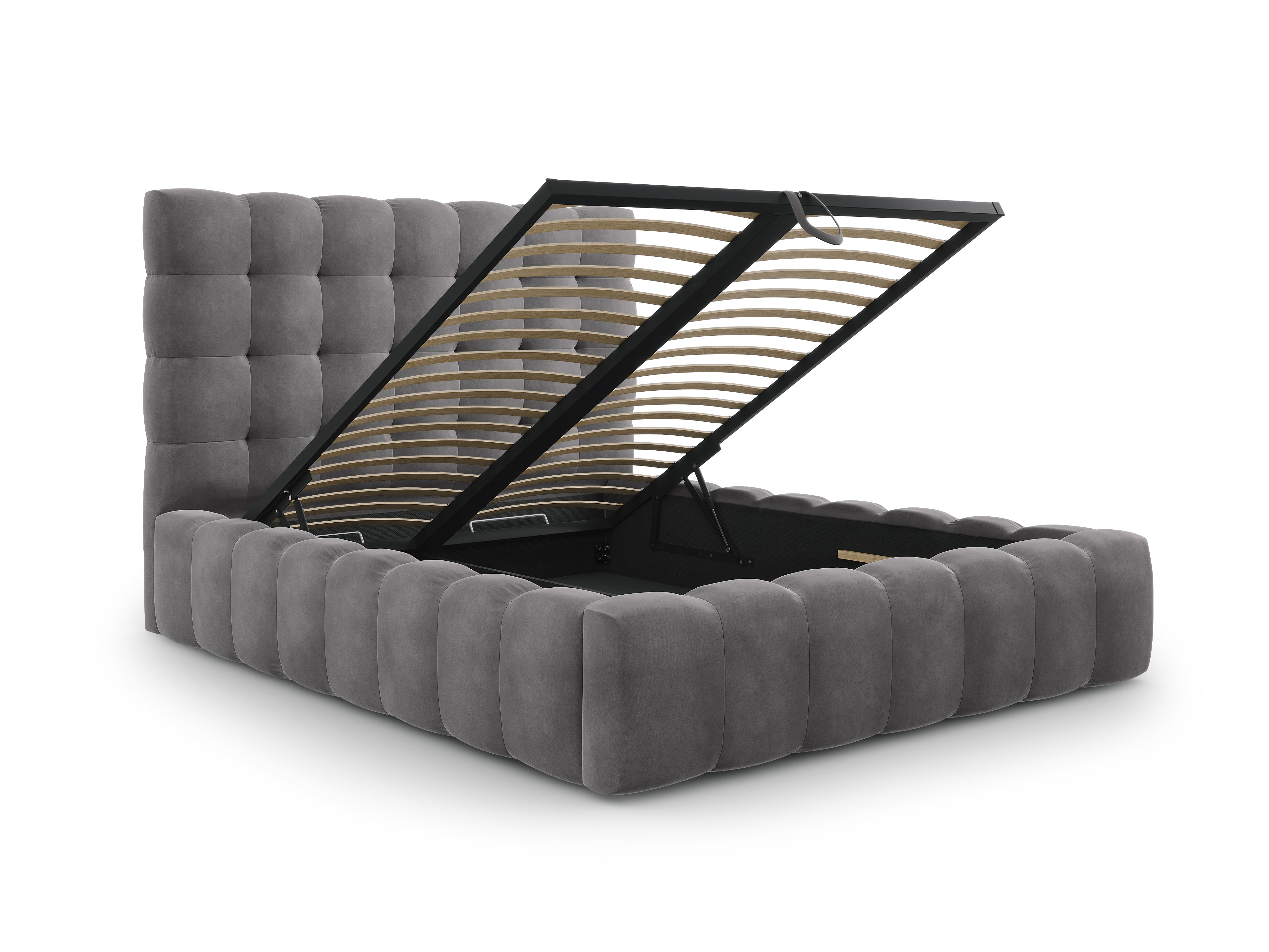 Mamaia okvir kreveta s uzglavljem i sandukom za odlaganje, Materijal: Baršun