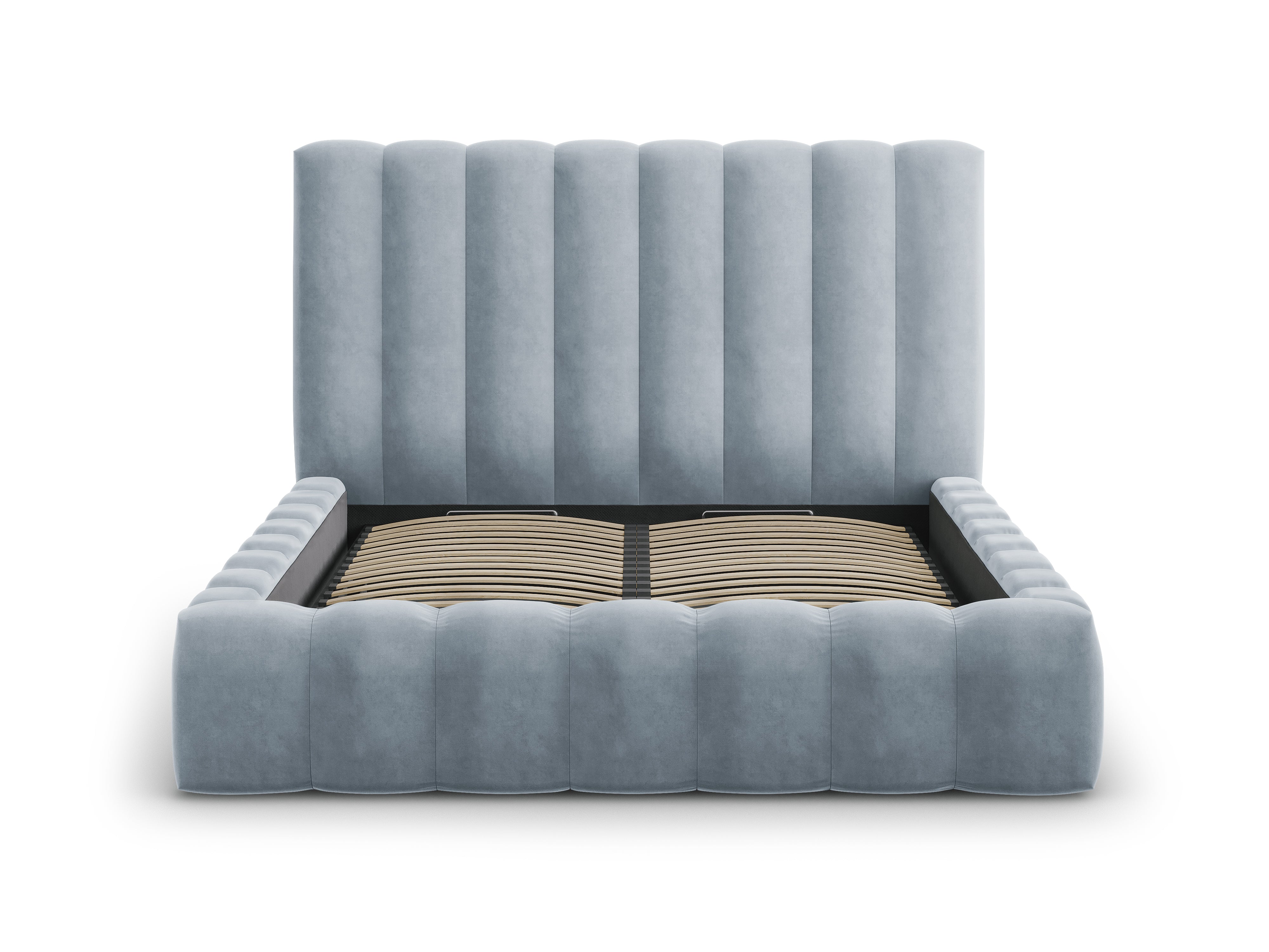 Kelp okvir kreveta s uzglavljem i spremnikom za odlaganje, Materijal: Baršun