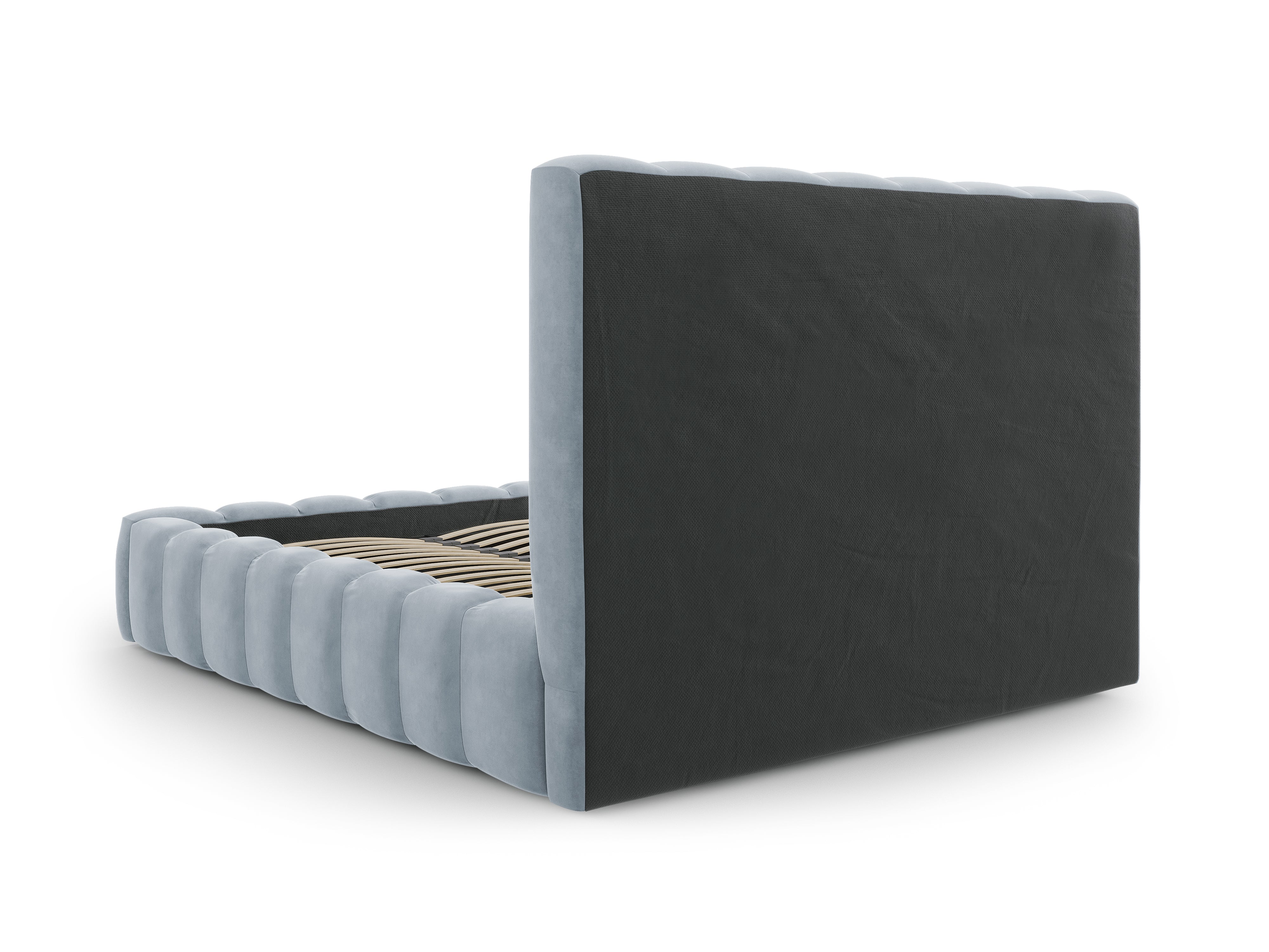 Kelp okvir kreveta s uzglavljem i spremnikom za odlaganje, Materijal: Baršun