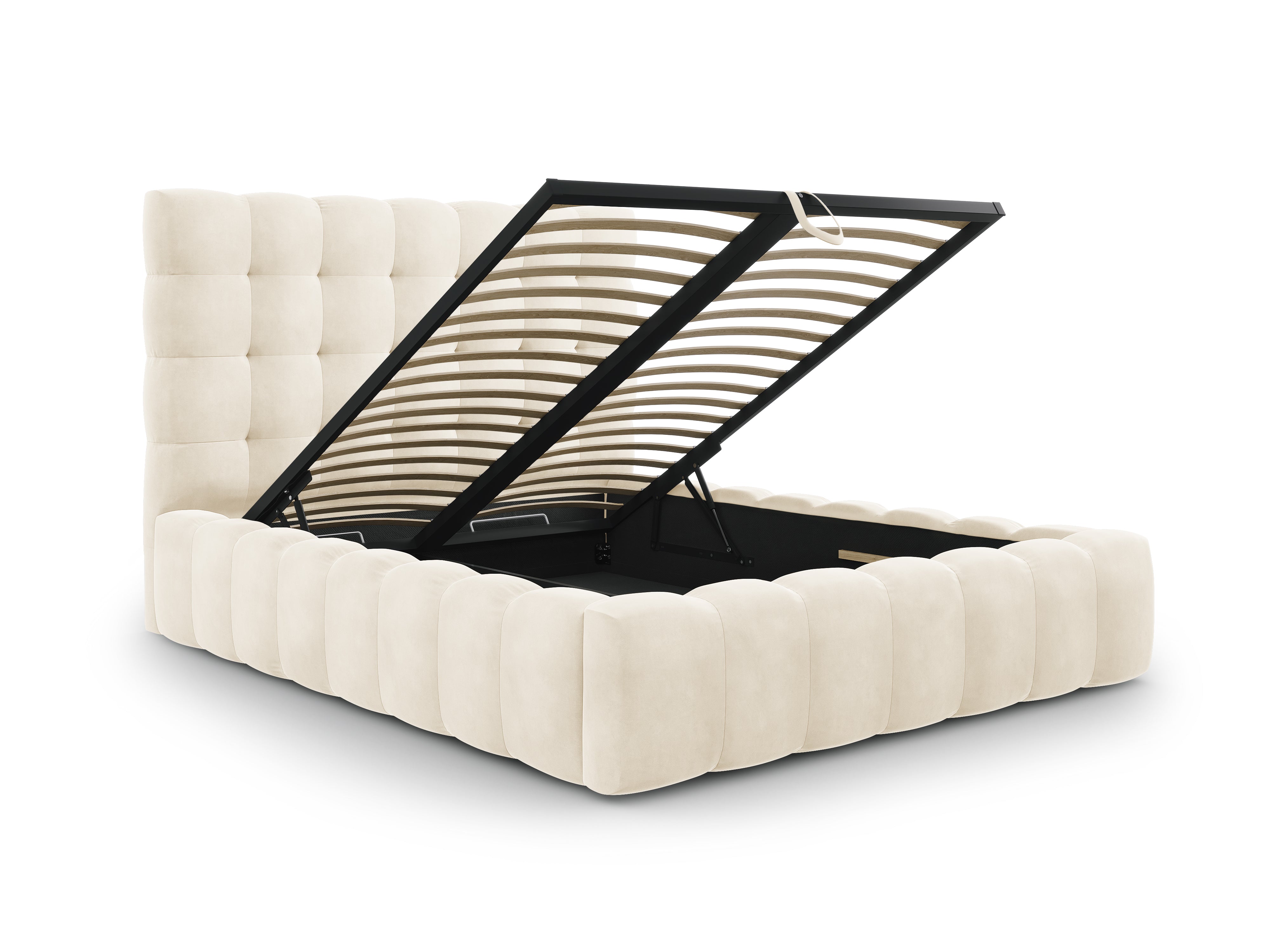 Mamaia okvir kreveta s uzglavljem i sandukom za odlaganje, Materijal: Baršun