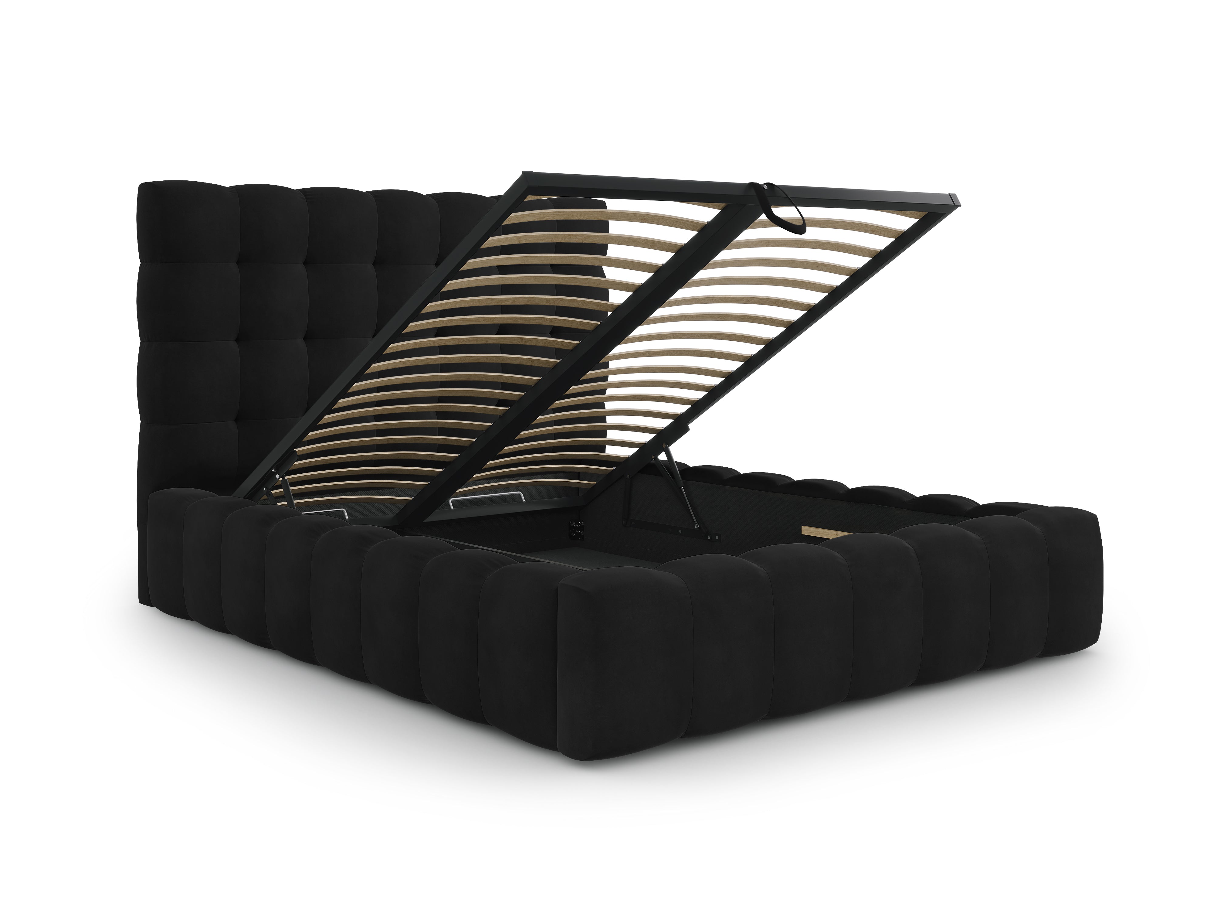 Mamaia okvir kreveta s uzglavljem i sandukom za odlaganje, Materijal: Baršun