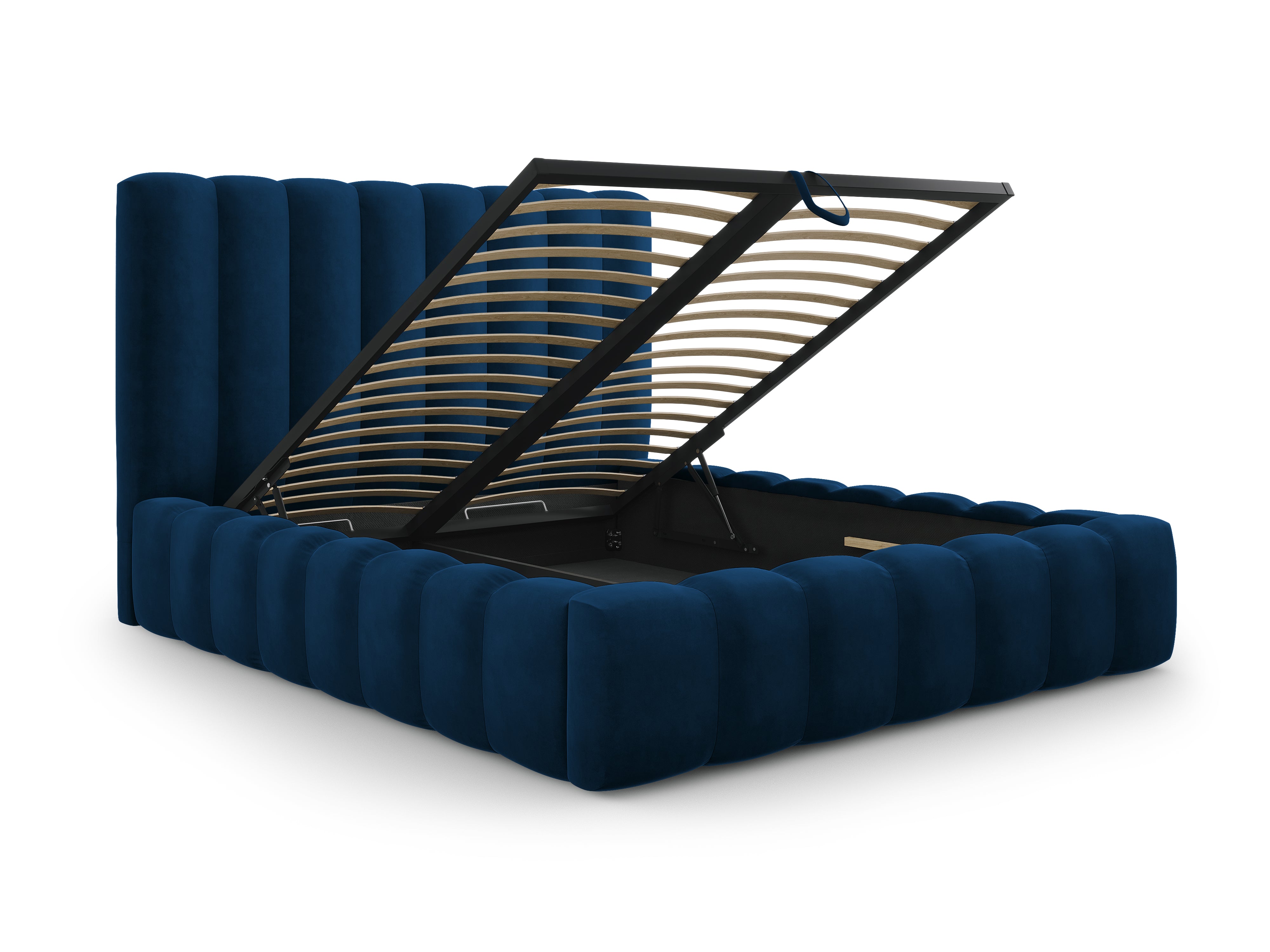 Kelp okvir kreveta s uzglavljem i spremnikom za odlaganje, Materijal: Baršun