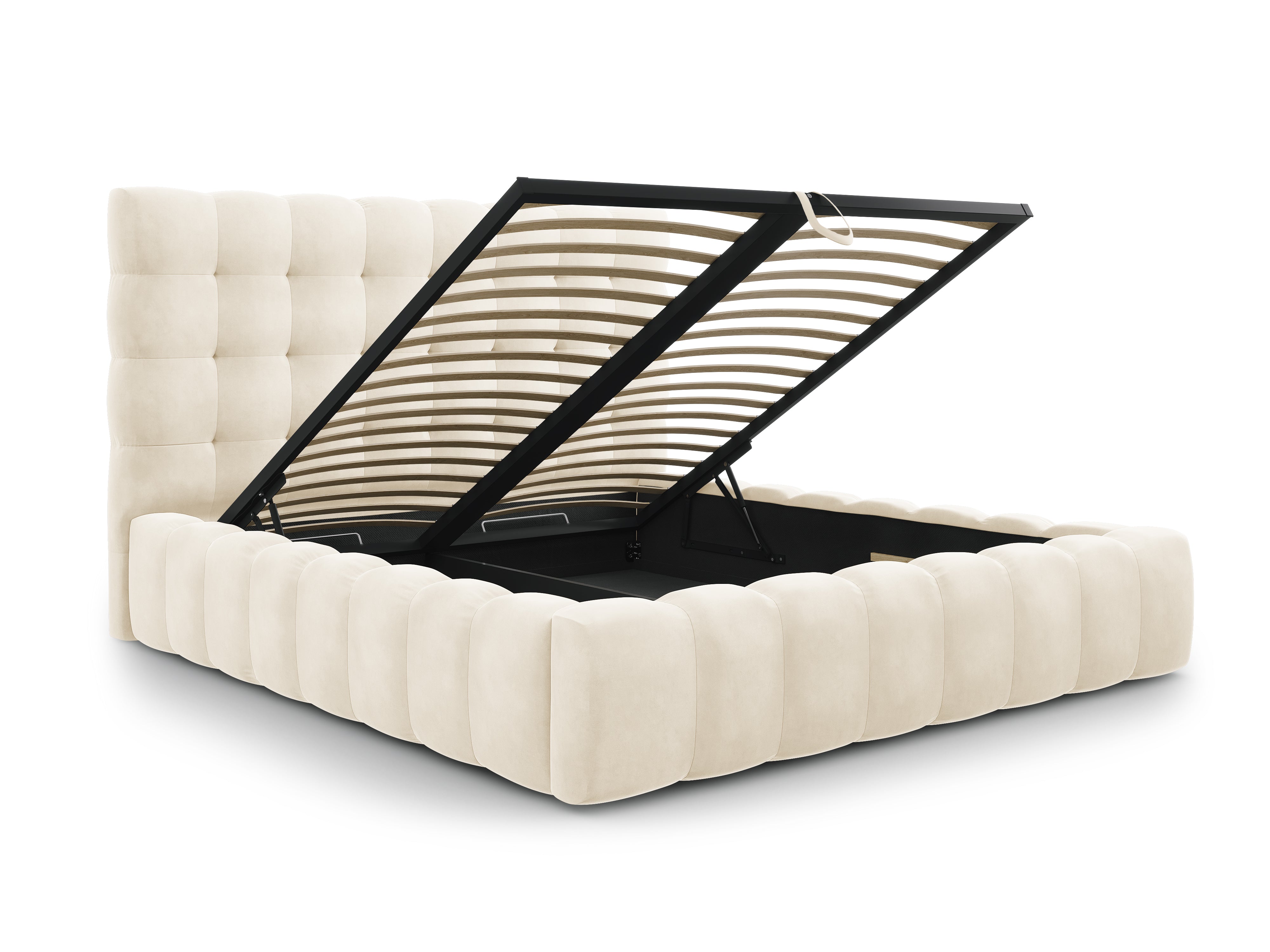 Mamaia okvir kreveta s uzglavljem i sandukom za odlaganje, Materijal: Baršun