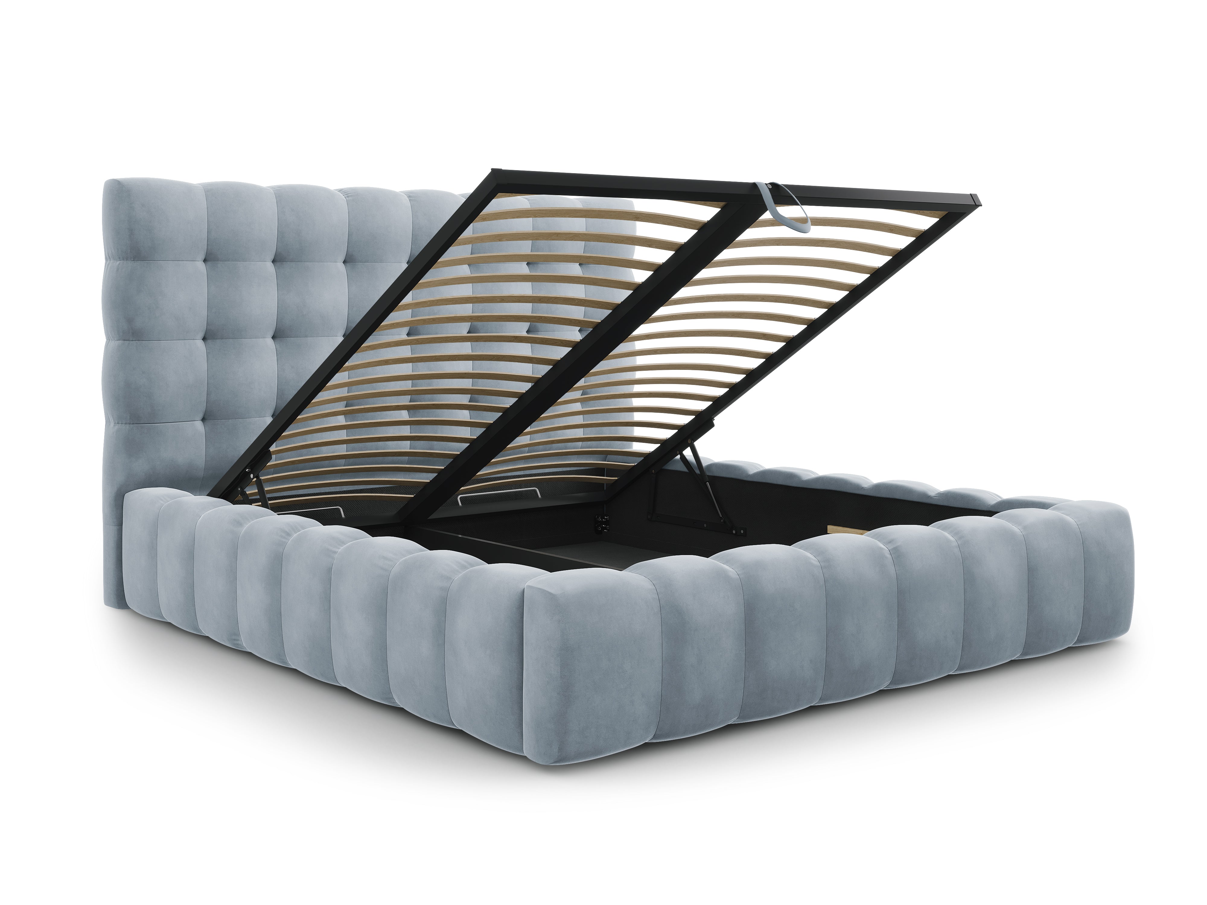 Mamaia okvir kreveta s uzglavljem i sandukom za odlaganje, Materijal: Baršun