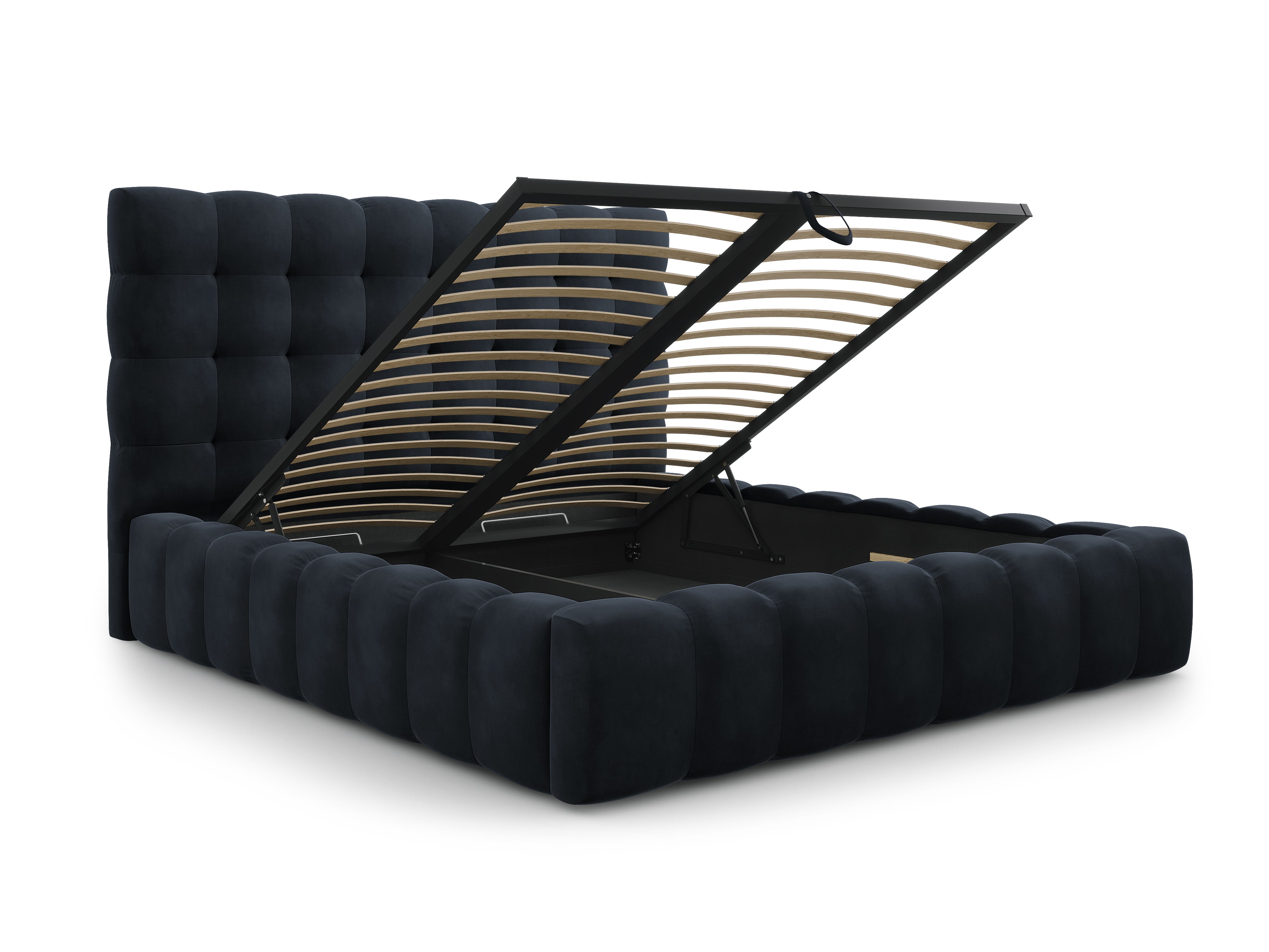 Mamaia okvir kreveta s uzglavljem i sandukom za odlaganje, Materijal: Baršun