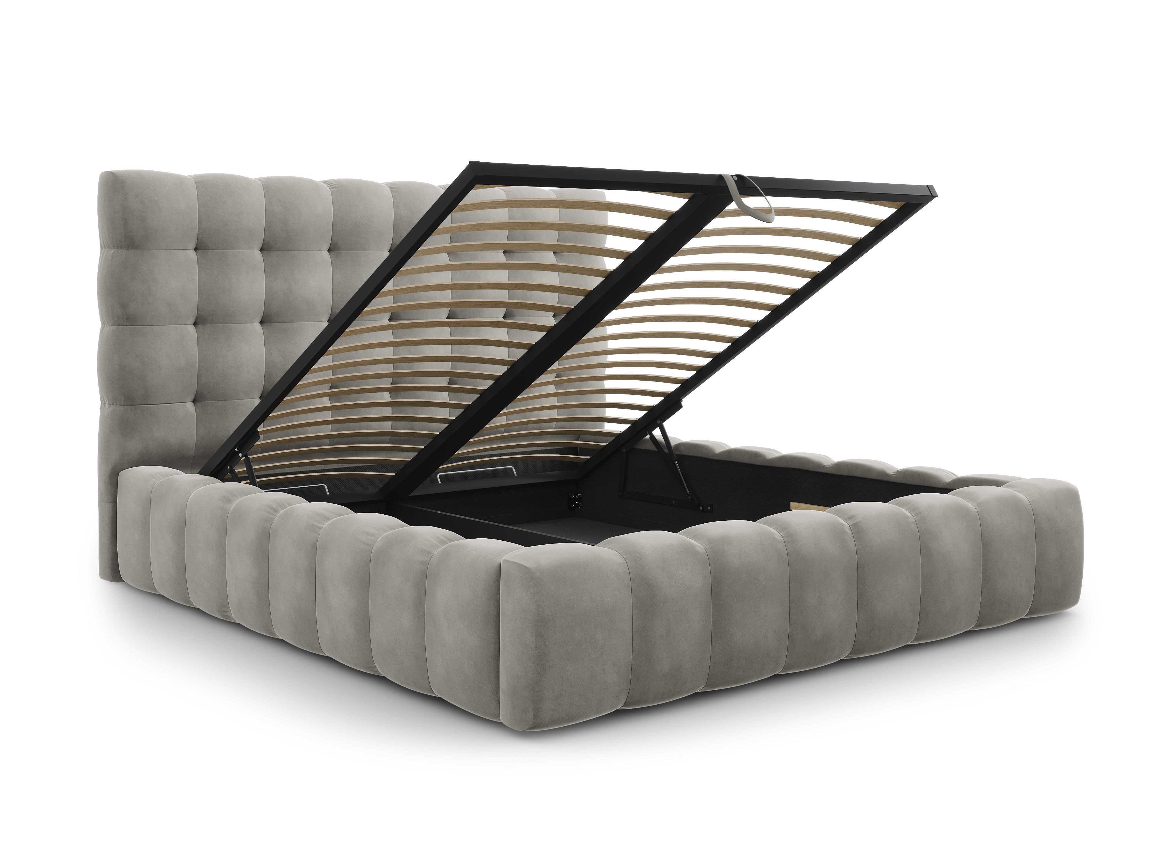 Mamaia okvir kreveta s uzglavljem i sandukom za odlaganje, Materijal: Baršun