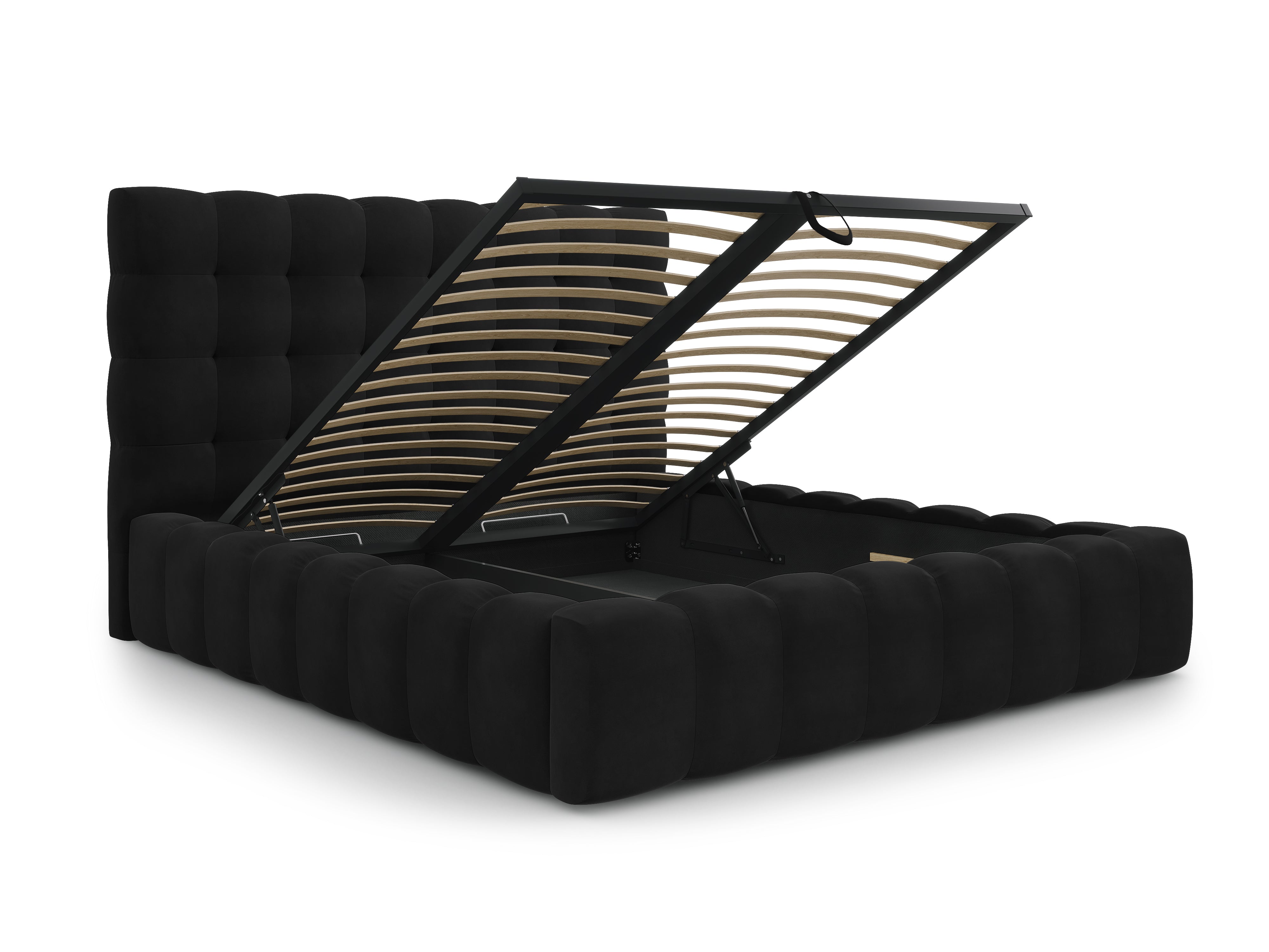 Mamaia okvir kreveta s uzglavljem i sandukom za odlaganje, Materijal: Baršun