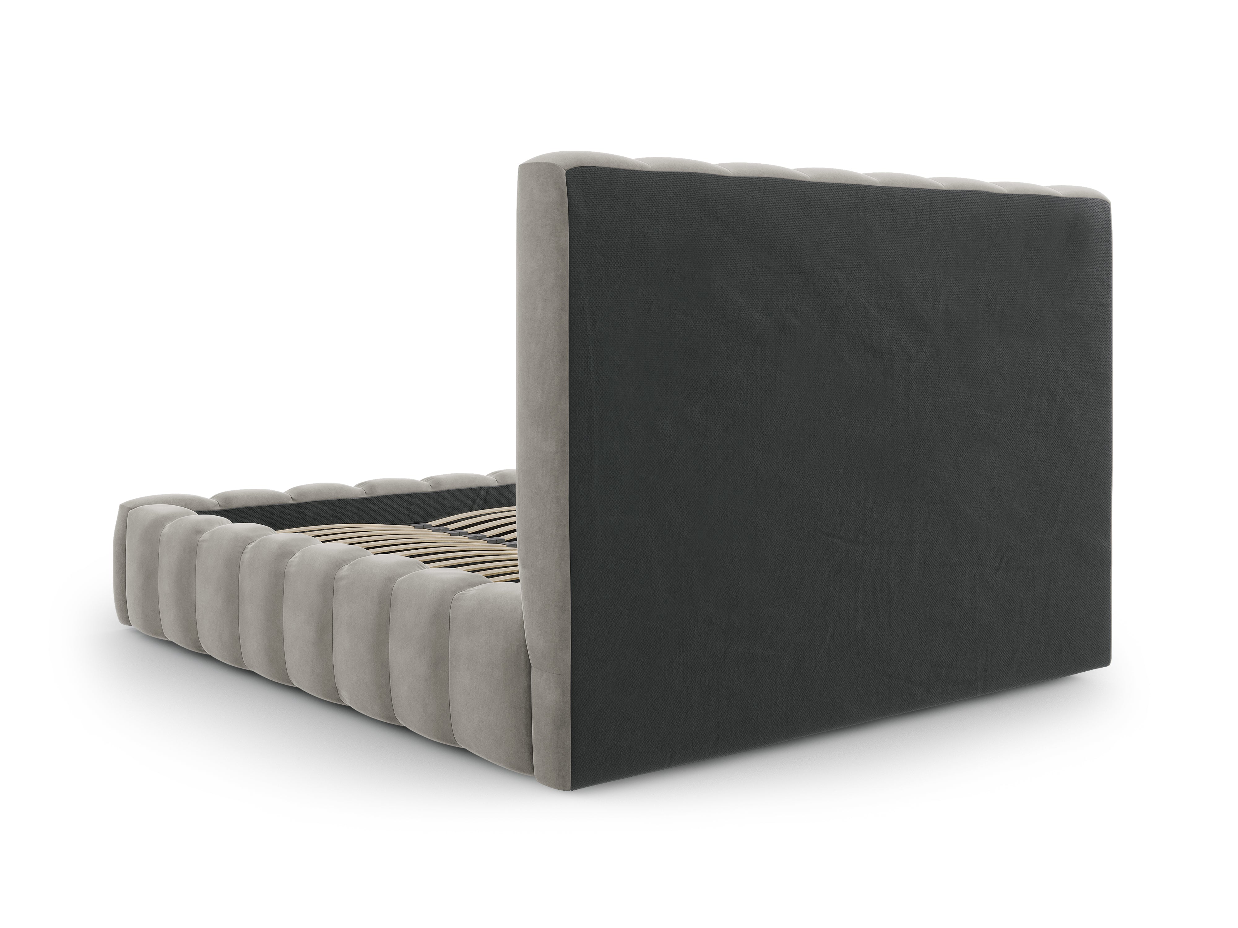 Kelp okvir kreveta s uzglavljem i spremnikom za odlaganje, Materijal: Baršun