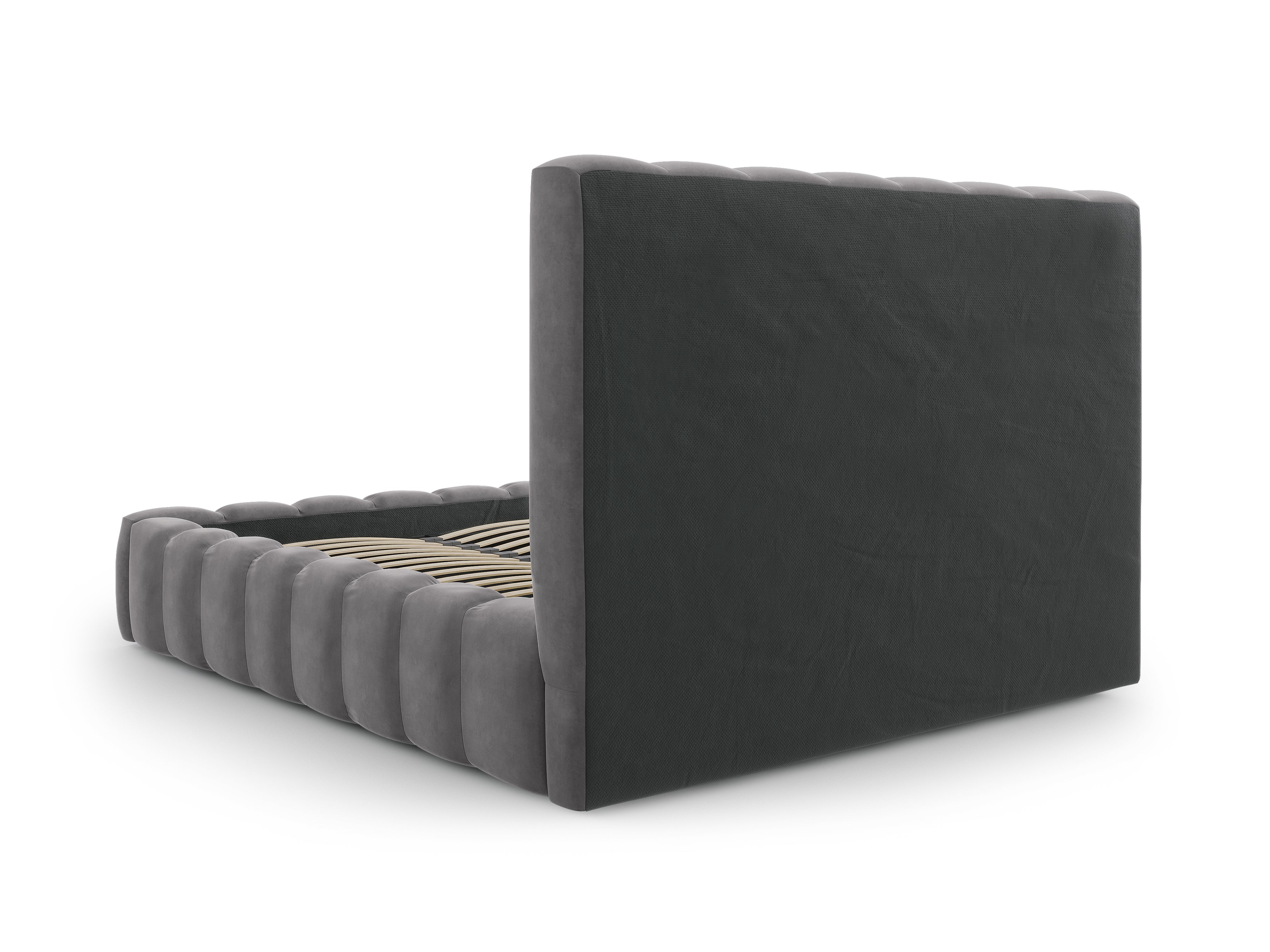 Kelp okvir kreveta s uzglavljem i spremnikom za odlaganje, Materijal: Baršun