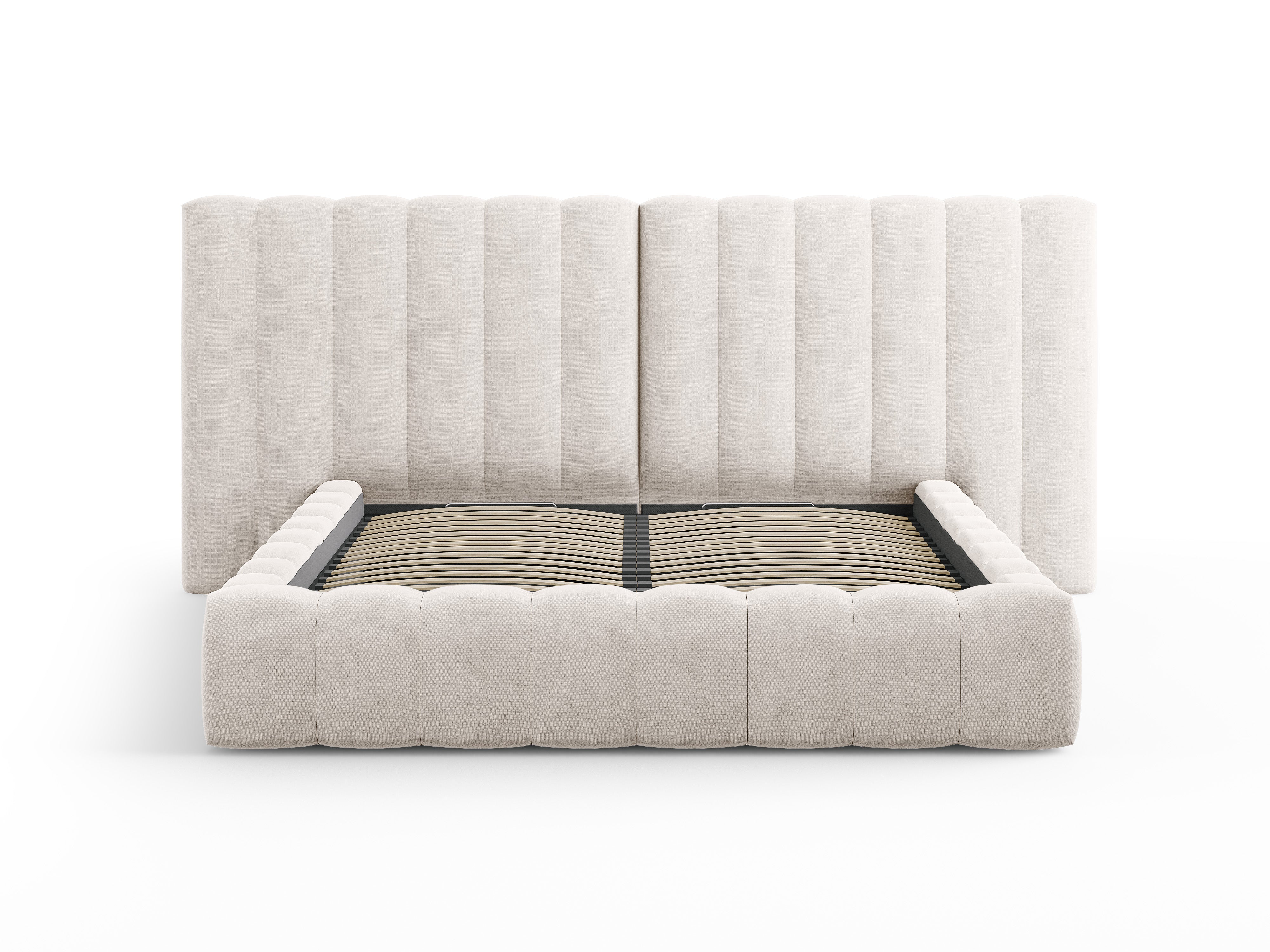 Kelp krevet s duplim uzglavljem i spremnikom za odlaganje, Materijal: Strukturirana tkanina