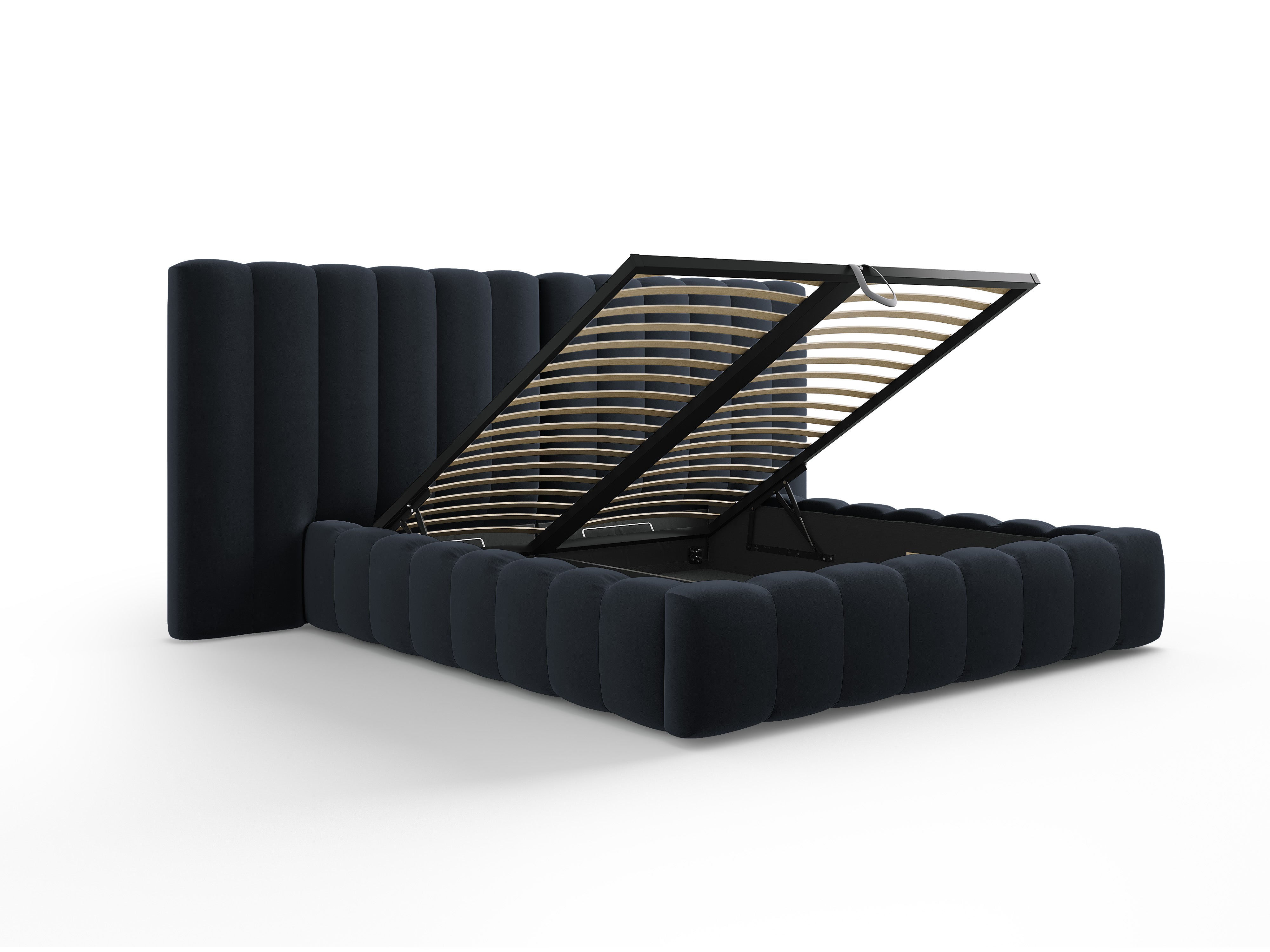 Kelp krevet s duplim uzglavljem i spremnikom za odlaganje, Materijal: Baršun