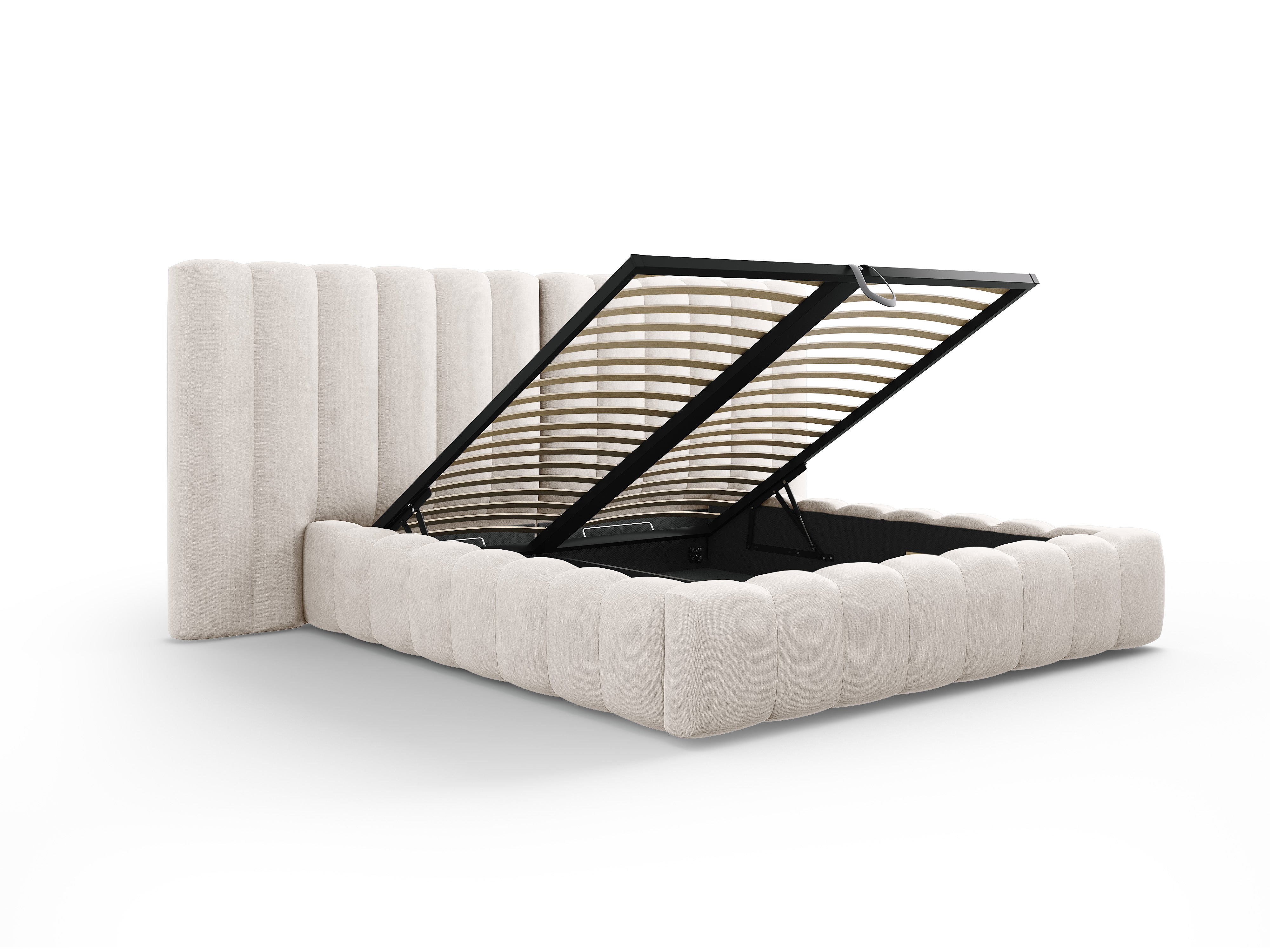 Kelp krevet s duplim uzglavljem i spremnikom za odlaganje, Materijal: Strukturirana tkanina