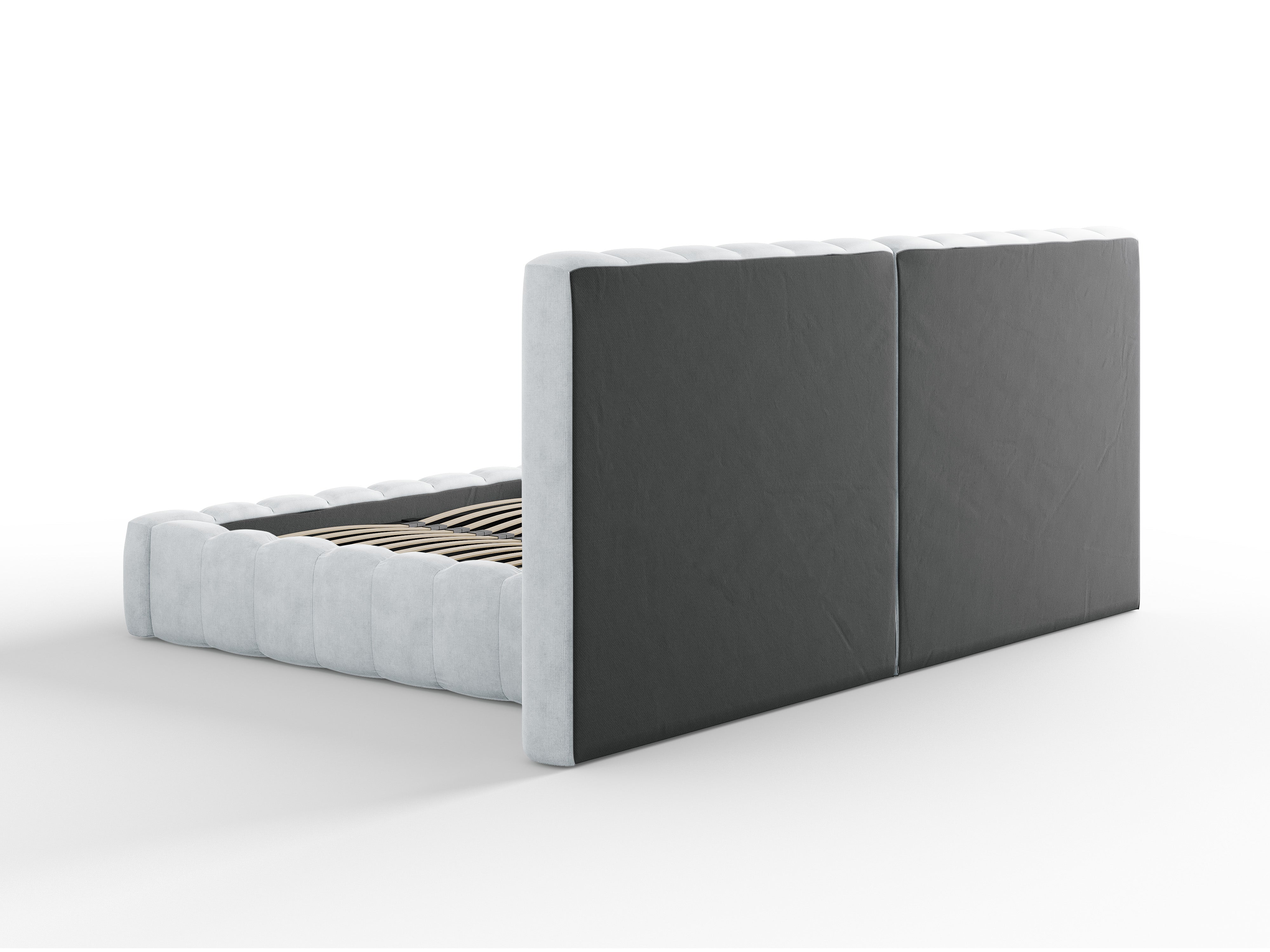 Kelp krevet s duplim uzglavljem i spremnikom za odlaganje, Materijal: Strukturirana tkanina