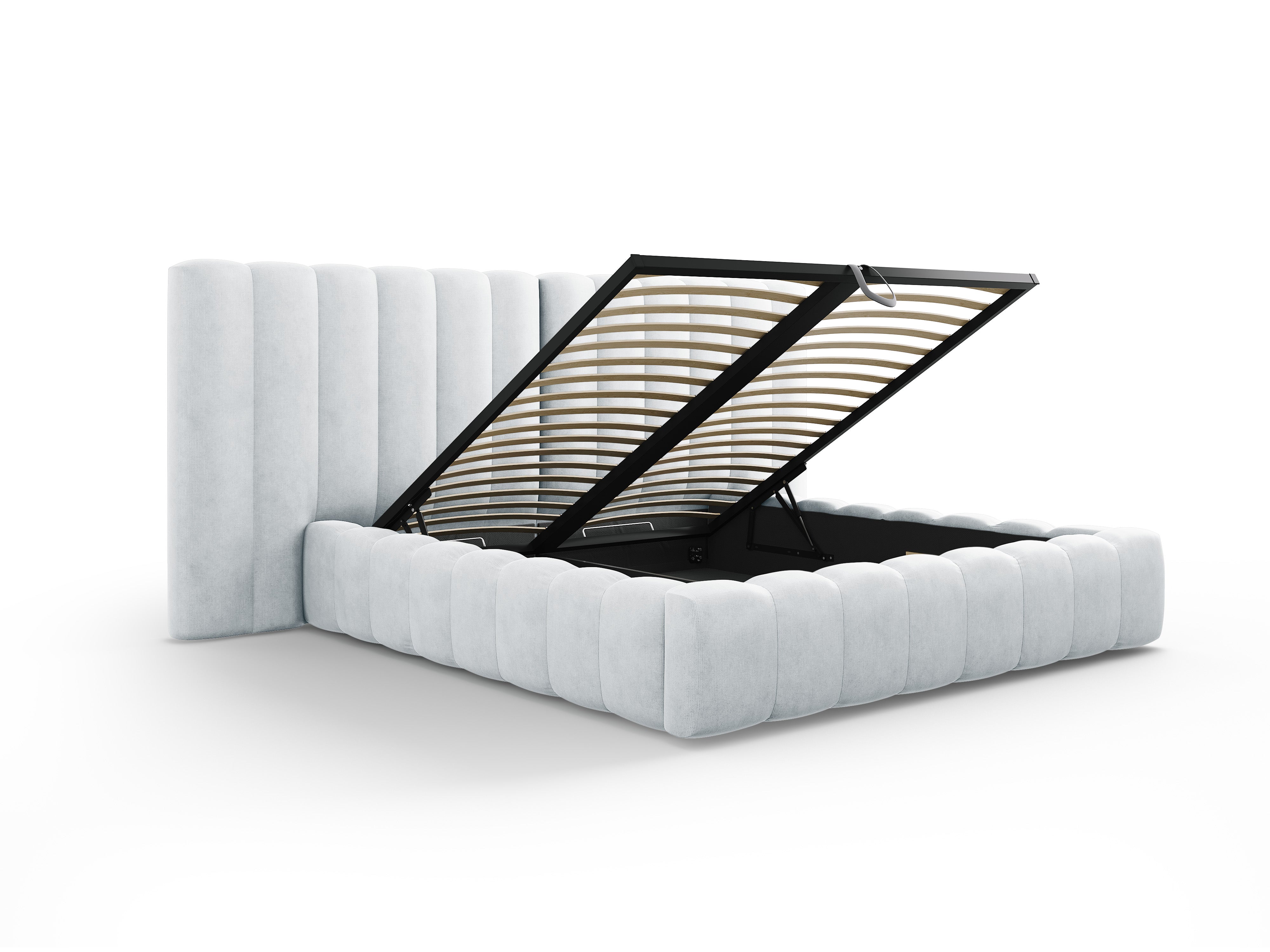 Kelp krevet s duplim uzglavljem i spremnikom za odlaganje, Materijal: Strukturirana tkanina