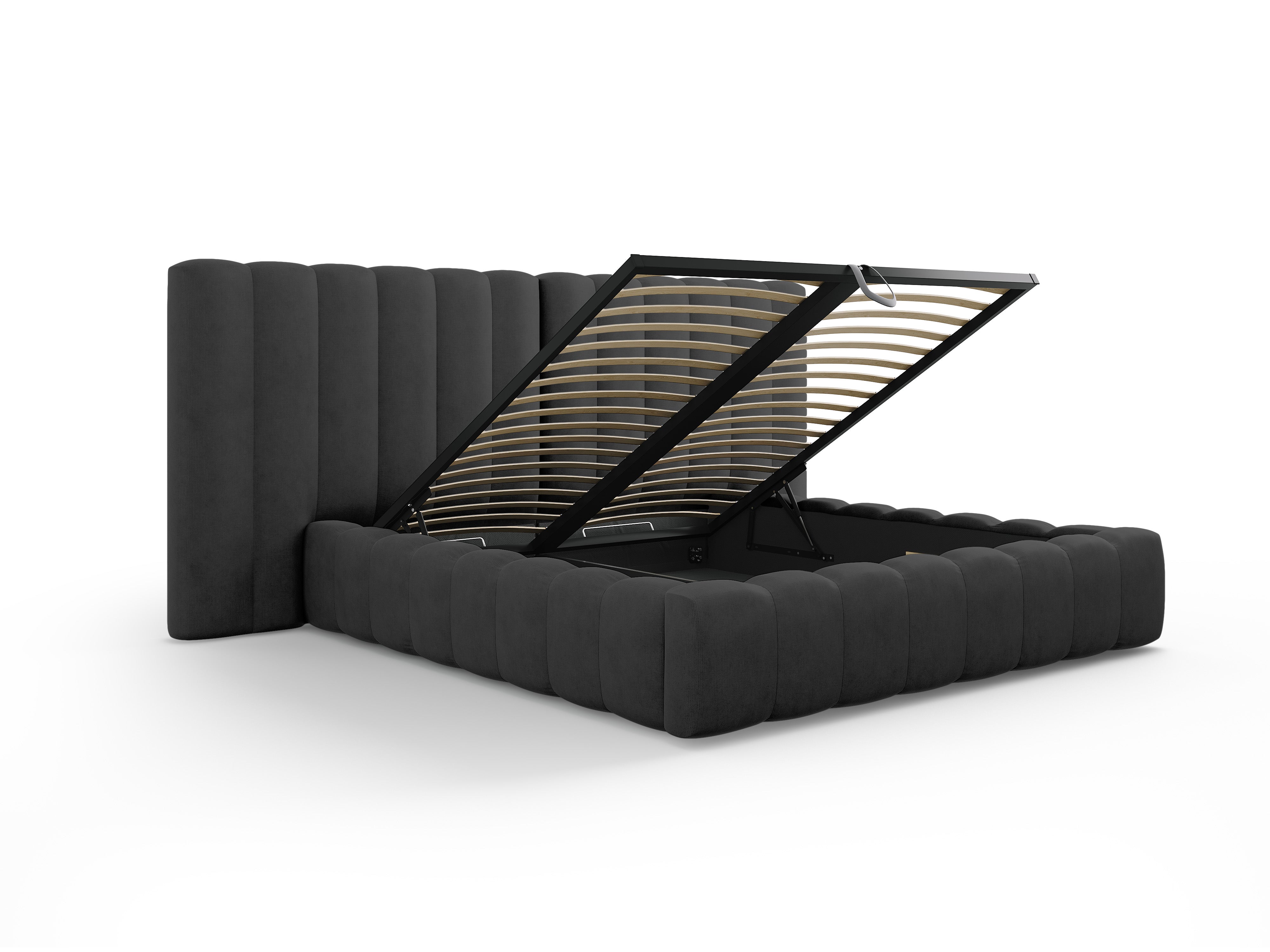 Kelp krevet s duplim uzglavljem i spremnikom za odlaganje, Materijal: Strukturirana tkanina