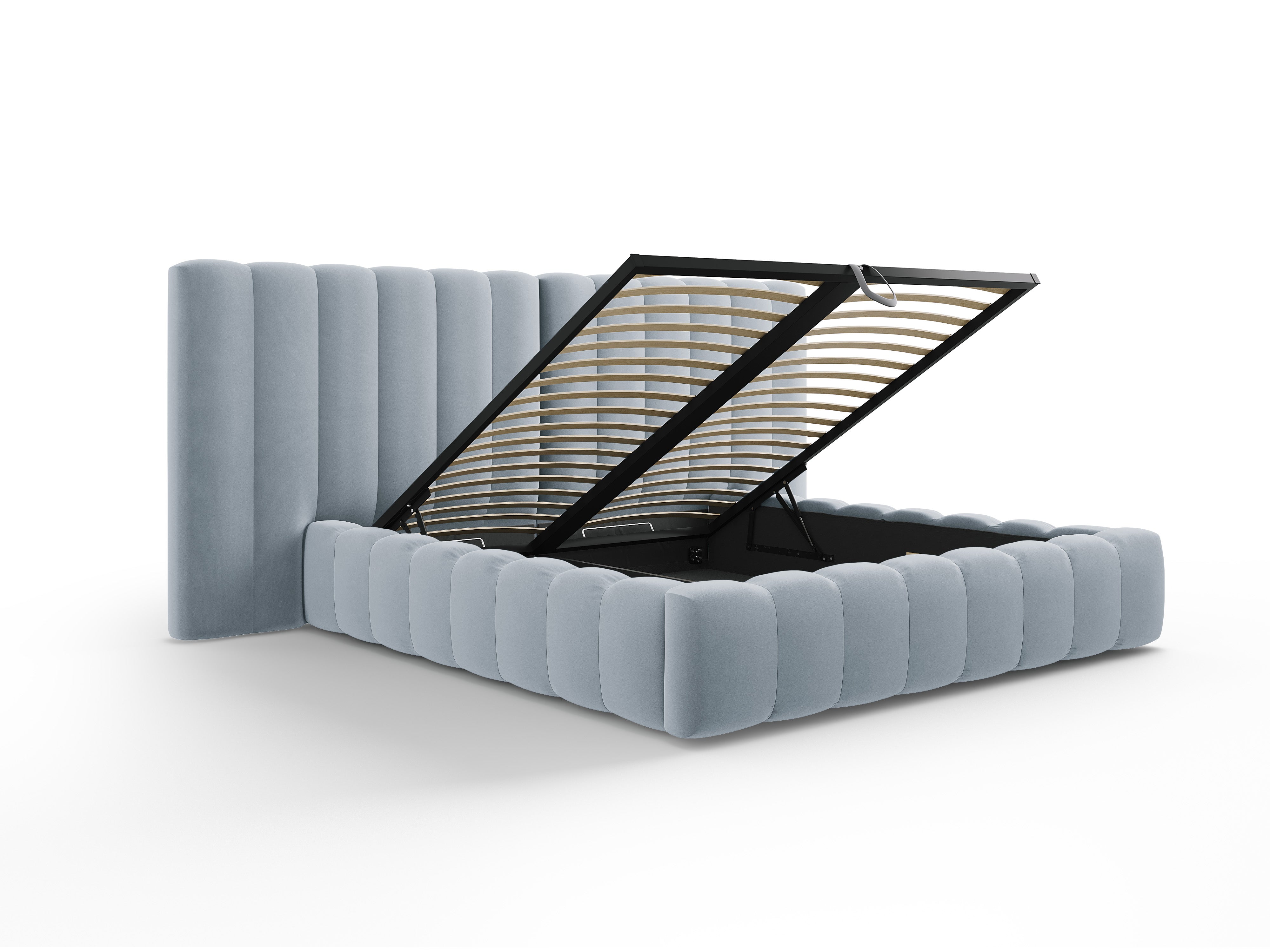 Kelp krevet s duplim uzglavljem i spremnikom za odlaganje, Materijal: Baršun