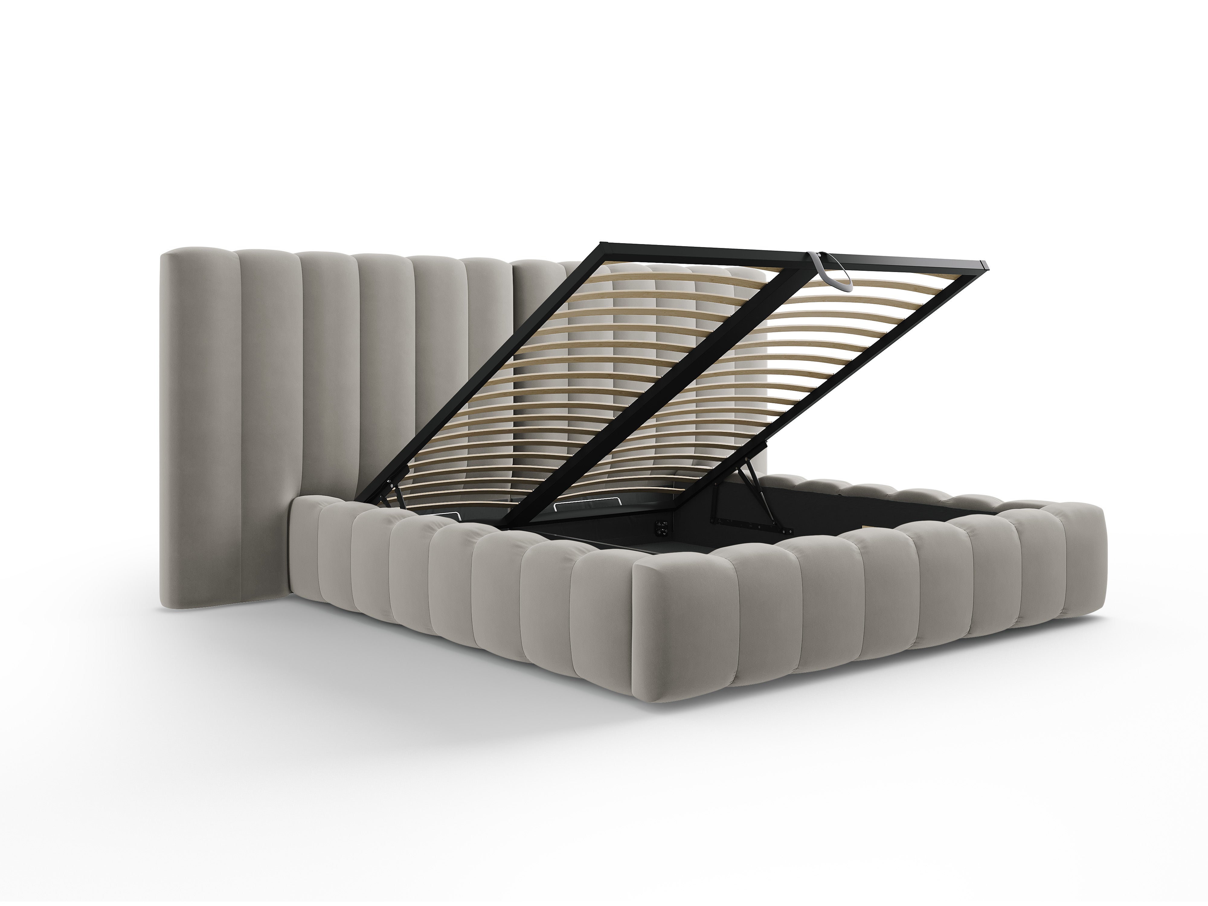 Kelp krevet s duplim uzglavljem i spremnikom za odlaganje, Materijal: Baršun