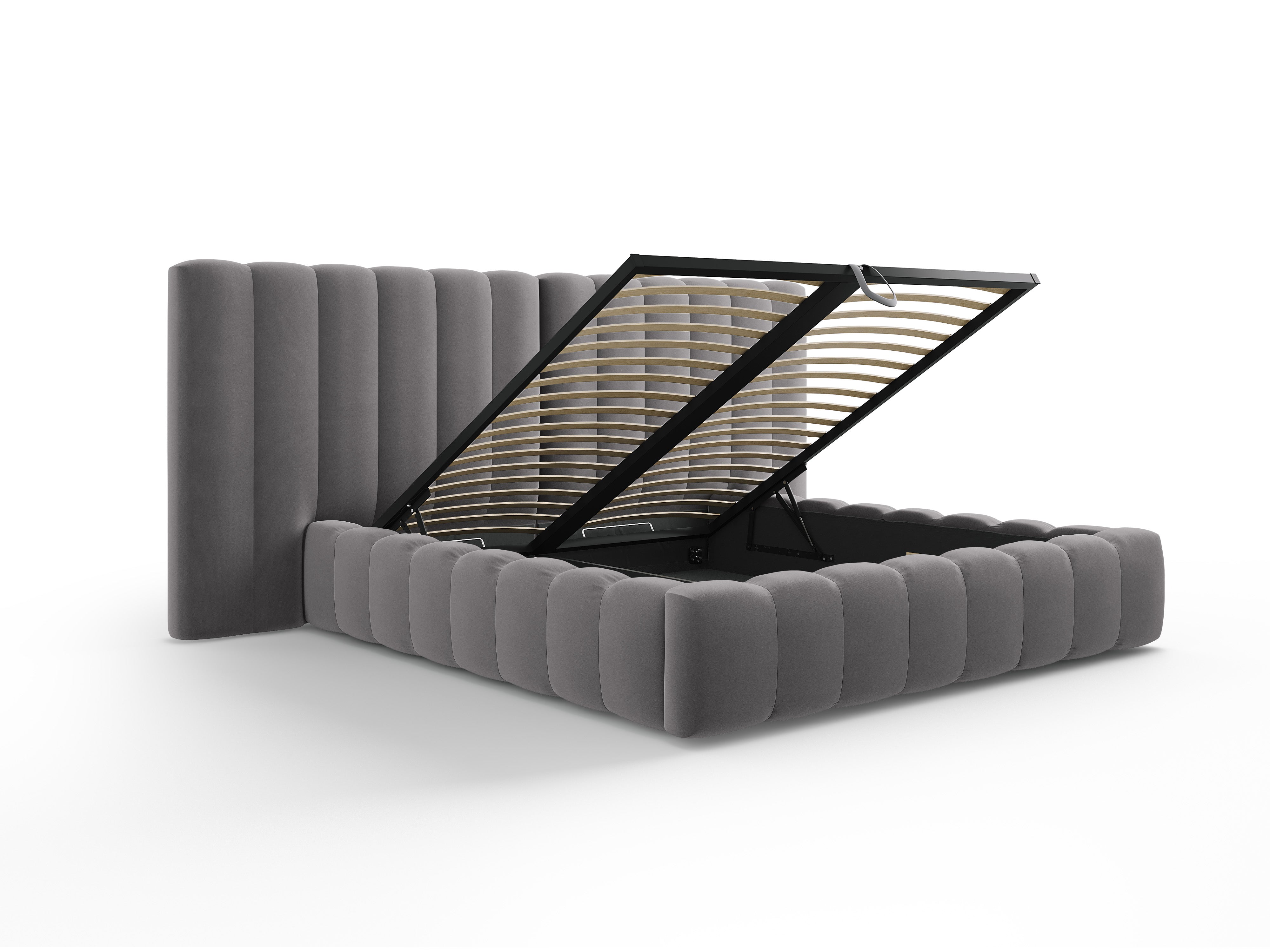 Kelp krevet s duplim uzglavljem i spremnikom za odlaganje, Materijal: Baršun